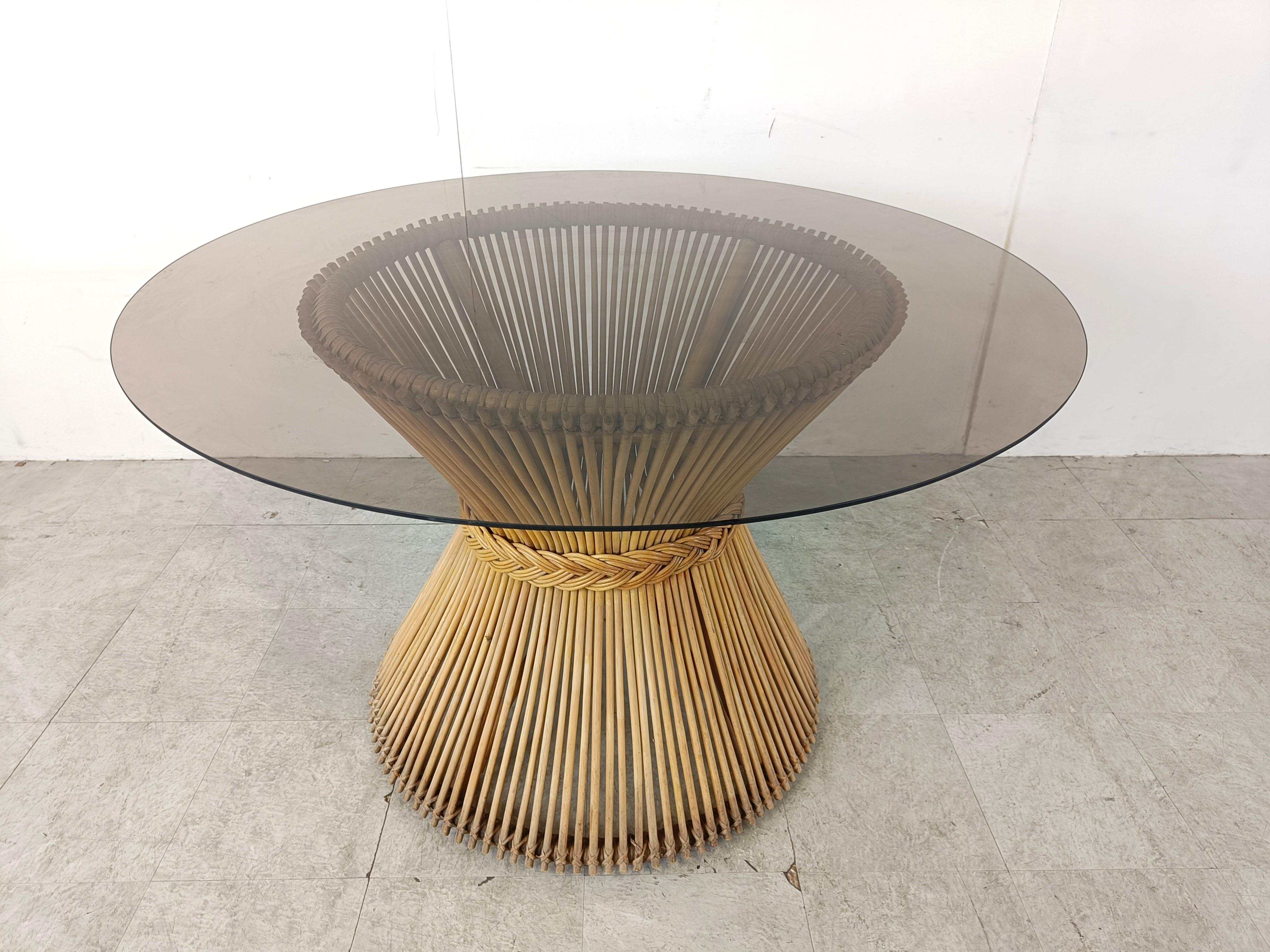 Bamboo dining table, 1980s 1