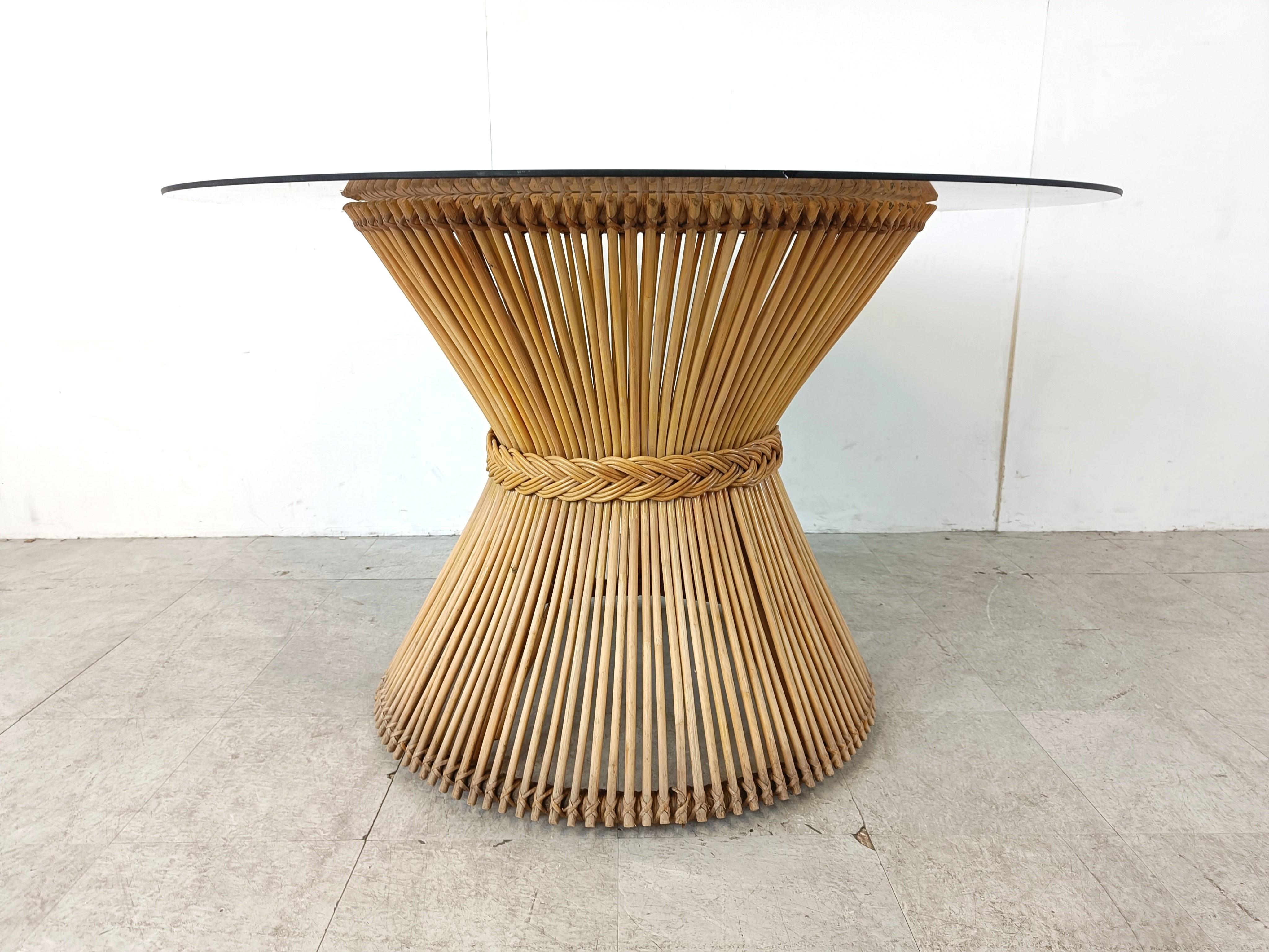 Bamboo dining table, 1980s 2