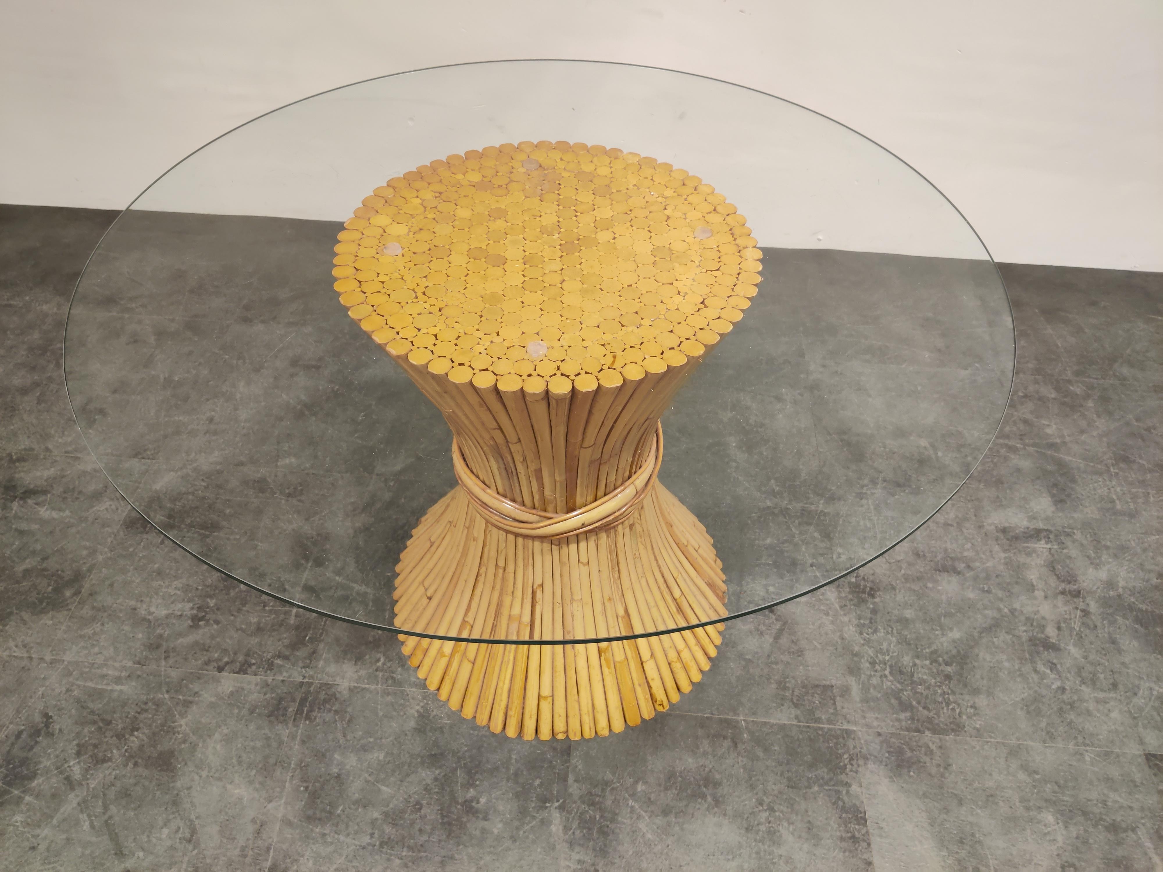 Bohemian Bamboo Dining Table by McGuire, 1980s