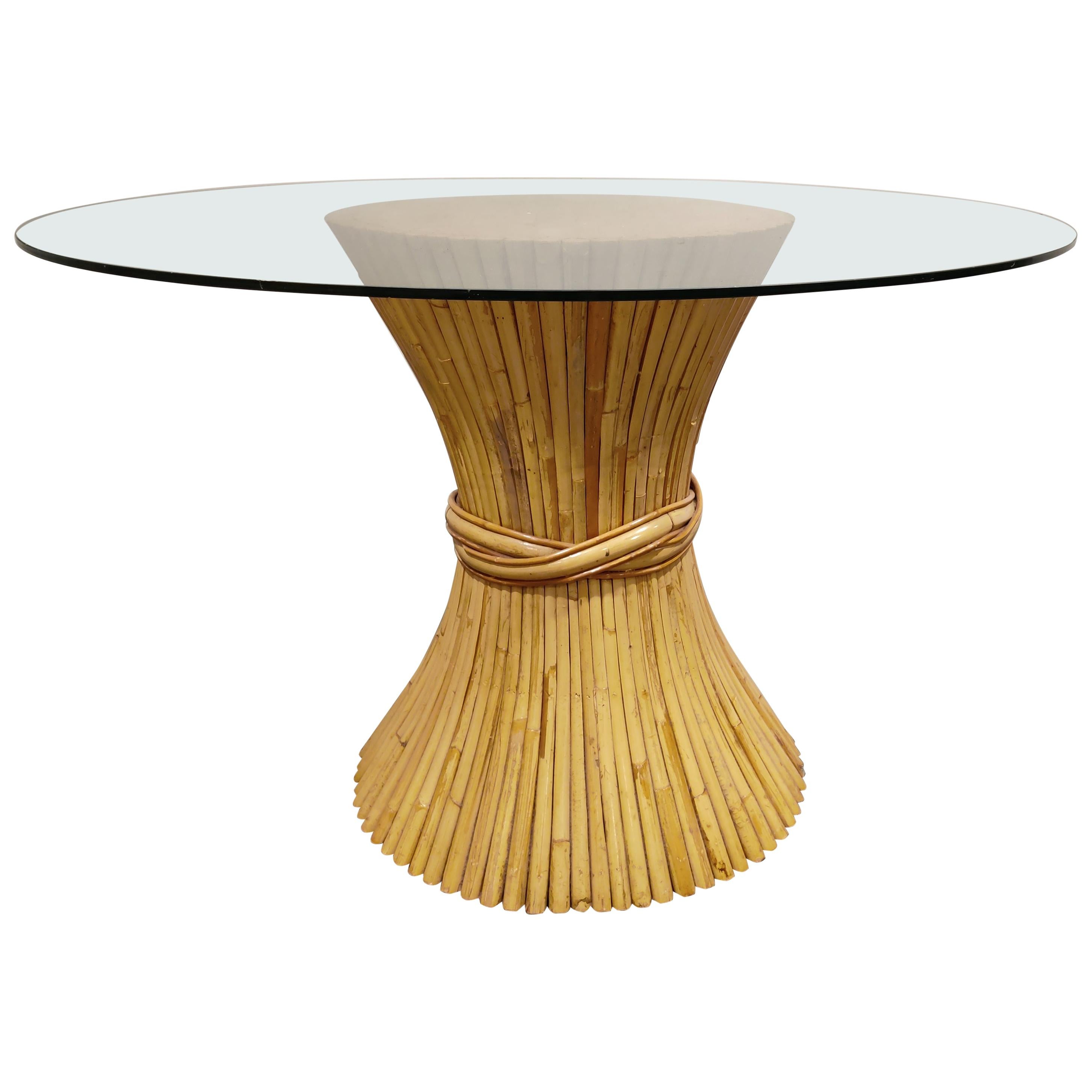 Bamboo Dining Table by McGuire, 1980s