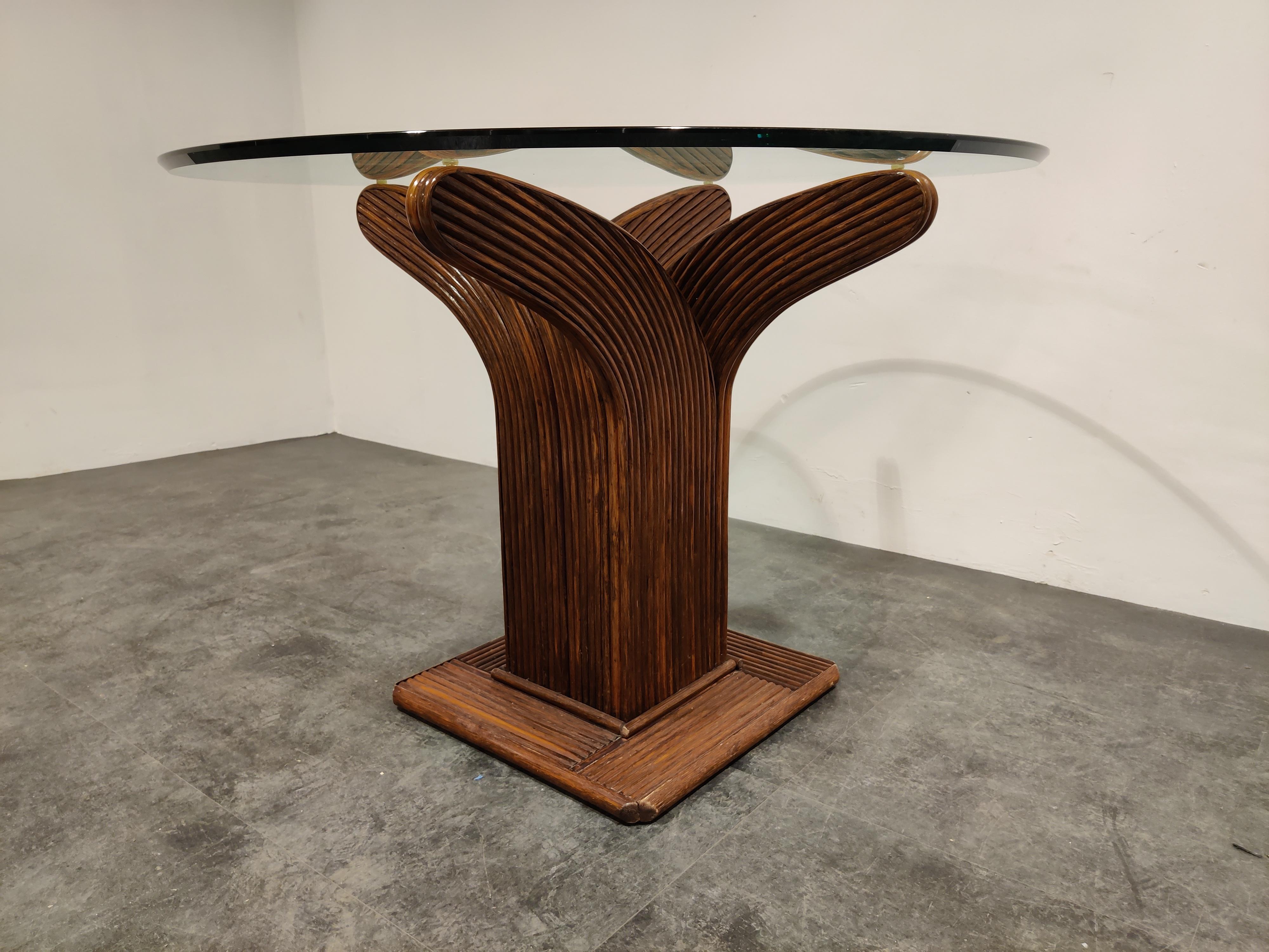 Bamboo Dining Table by Vivai del Sud, 1970s In Good Condition In HEVERLEE, BE