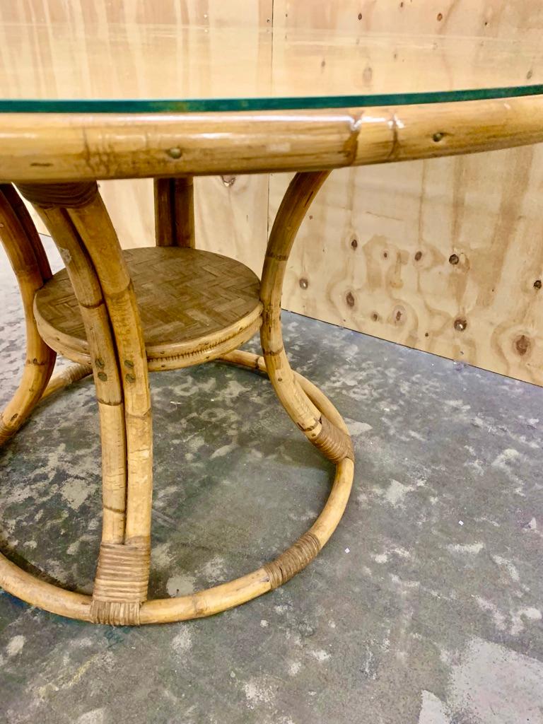 Late 20th Century Bamboo Dining Table  For Sale