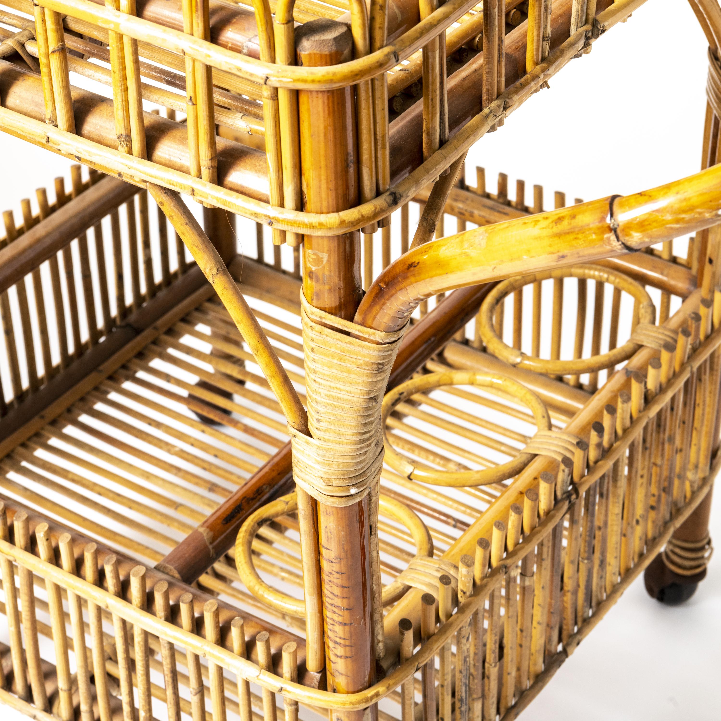 Bamboo Drinks Trolley, Italy circa 1950 3