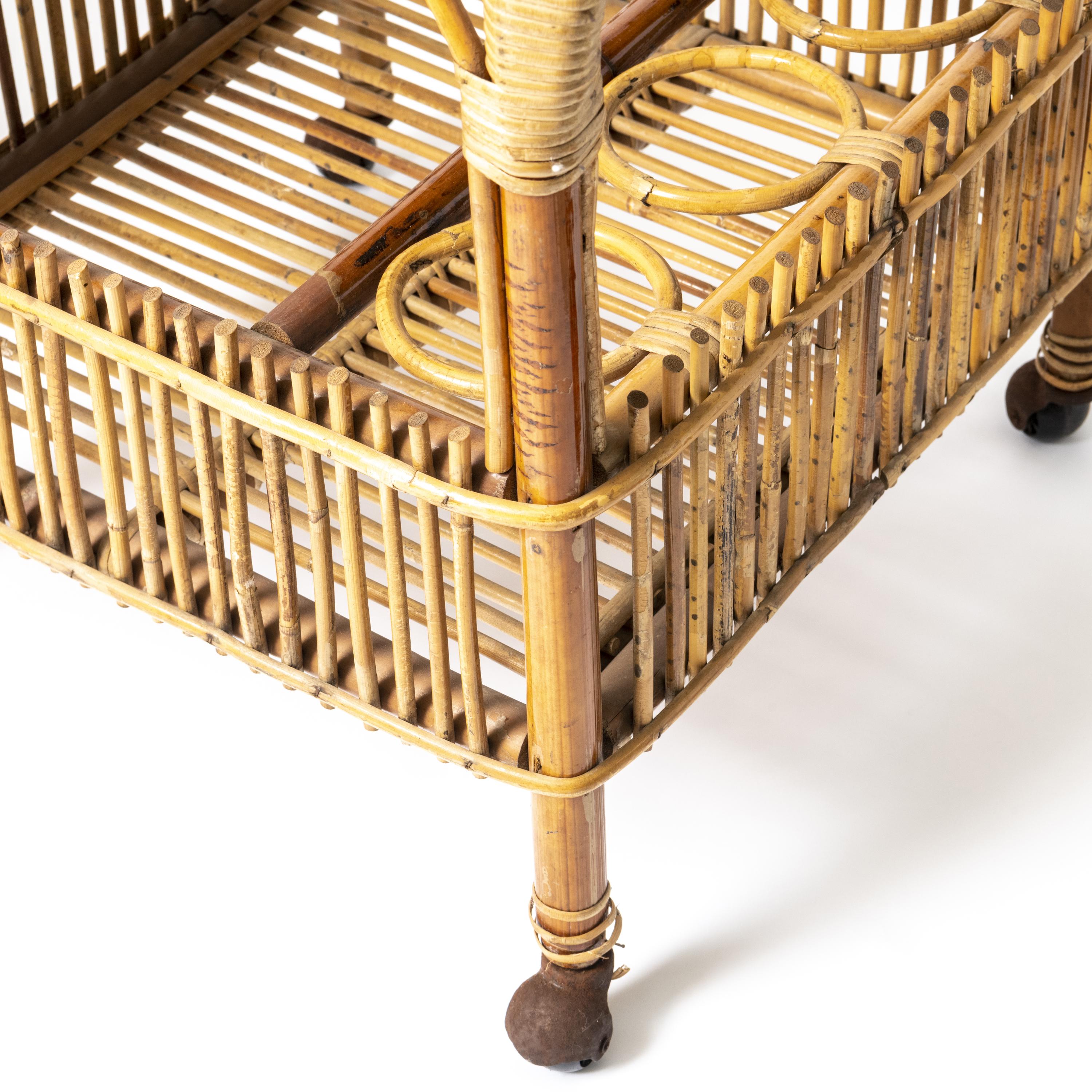 Bamboo Drinks Trolley, Italy circa 1950 4