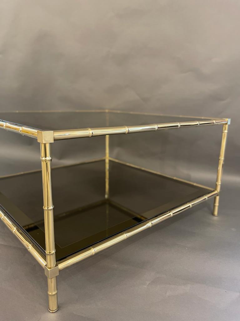 Mid-20th Century Bamboo Effect Coffee Table, Italy, 1960s For Sale