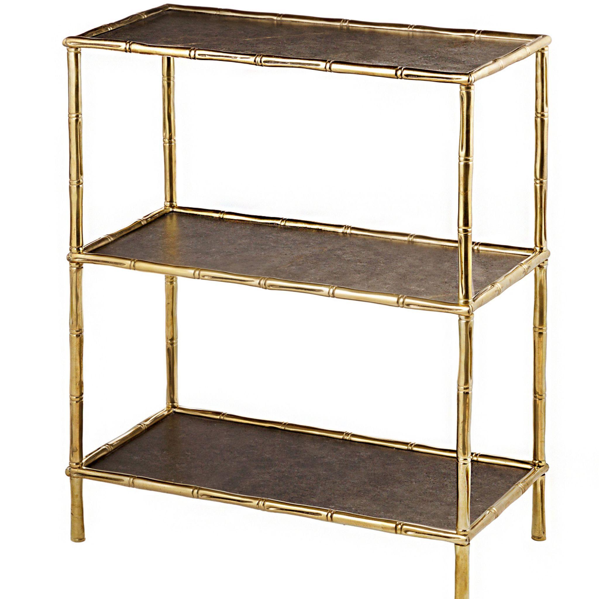Brass Bamboo Etagere For Sale