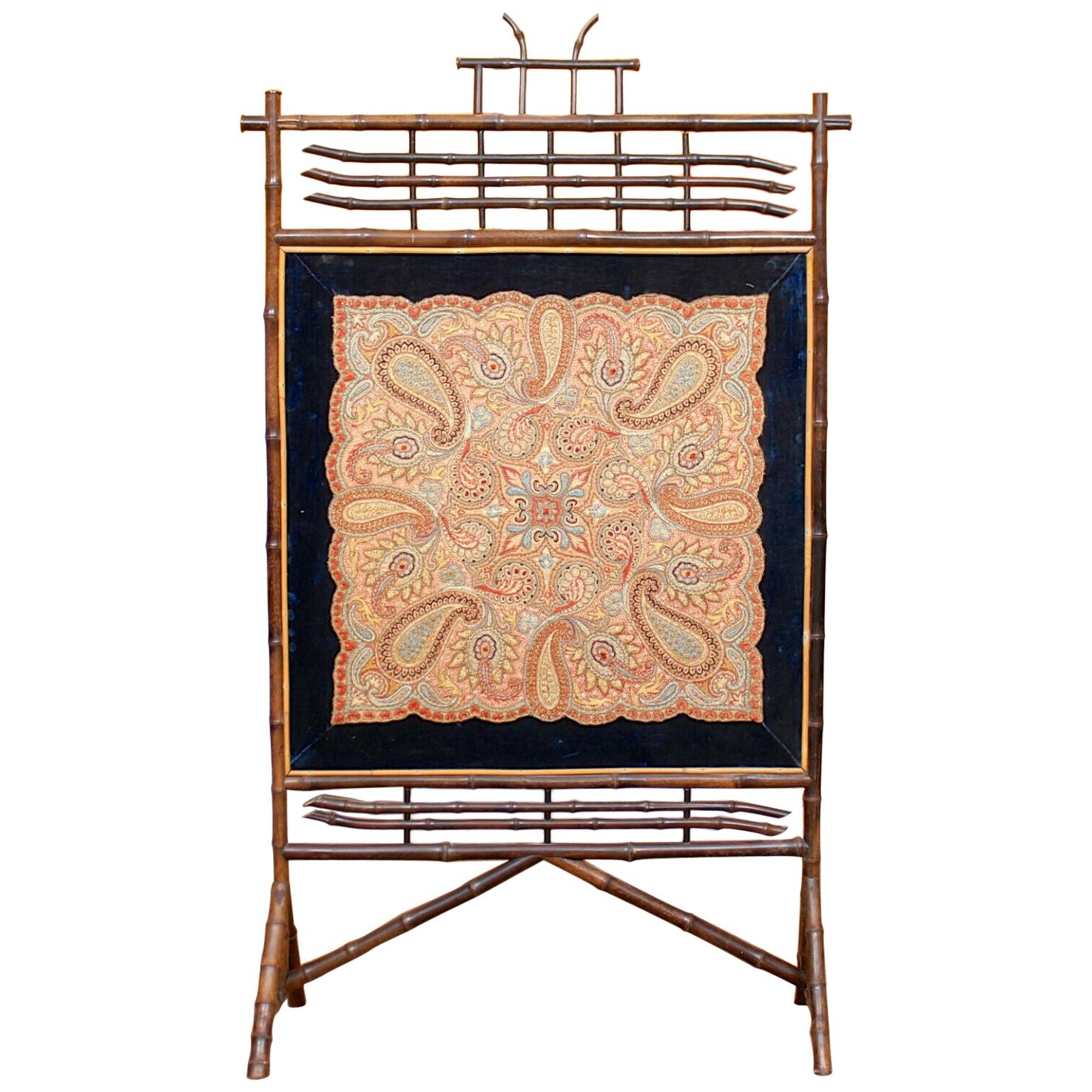 Bamboo Fire Screen Anglo Japanese Aesthetic, 19th Century For Sale