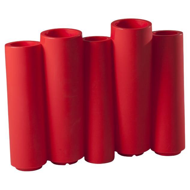 Cache-pot en bambou rouge flammé par Tous les Trois
