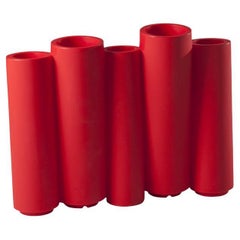 Cache-pot en bambou rouge flammé par Tous les Trois