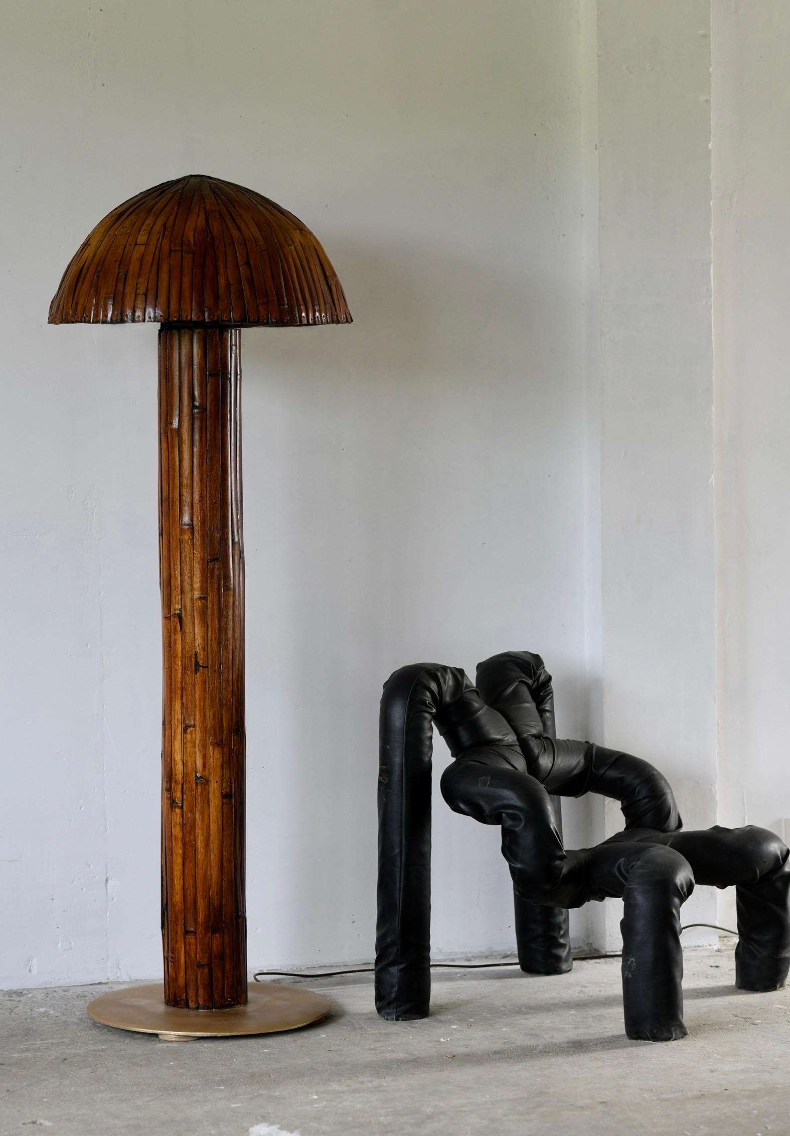 Philippine Bamboo Floor Lamp Bauhaus Style For Sale