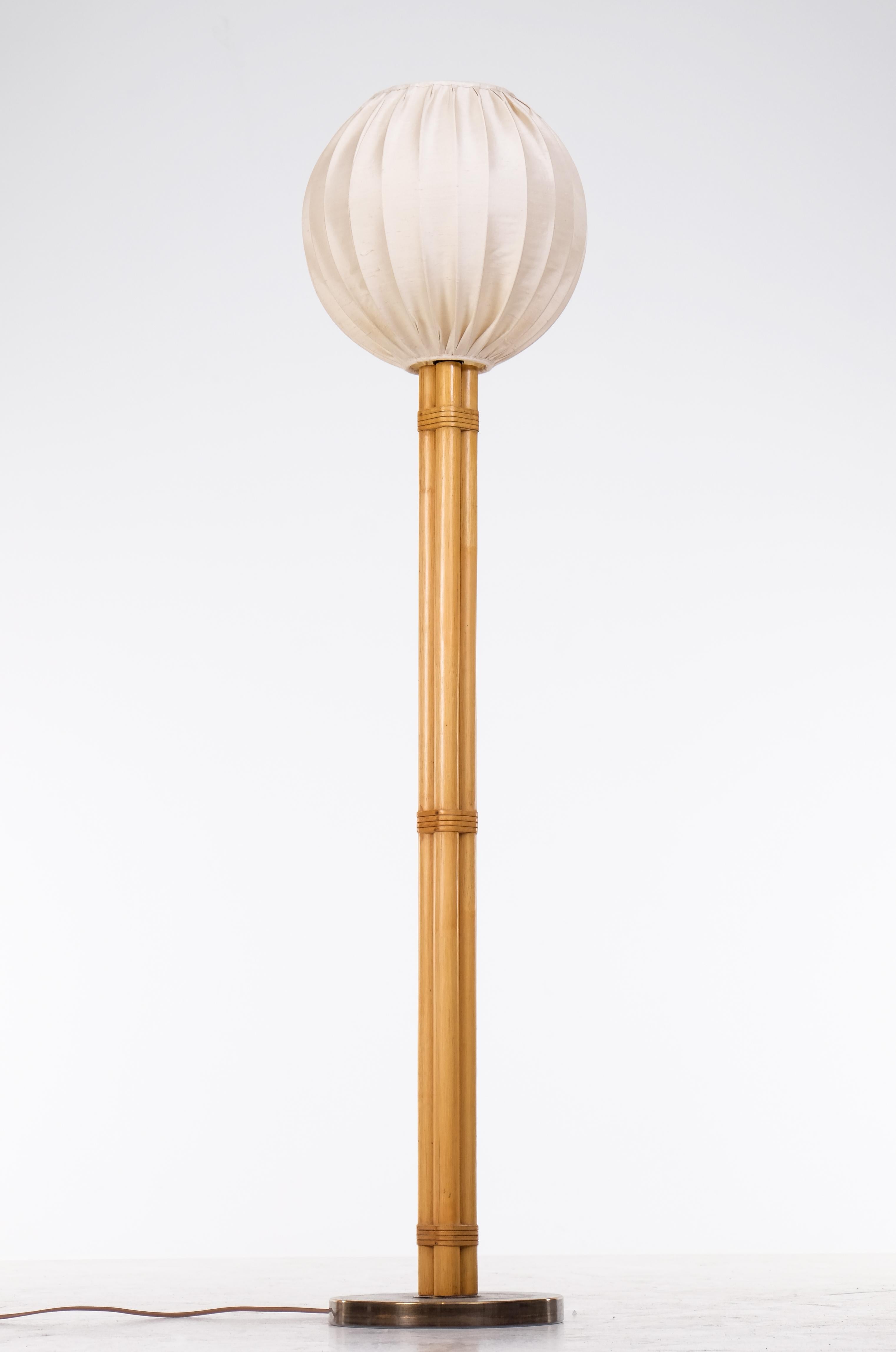 Late 20th Century Bamboo Floor Lamp G-105 by Bergboms, Sweden, 1970s For Sale