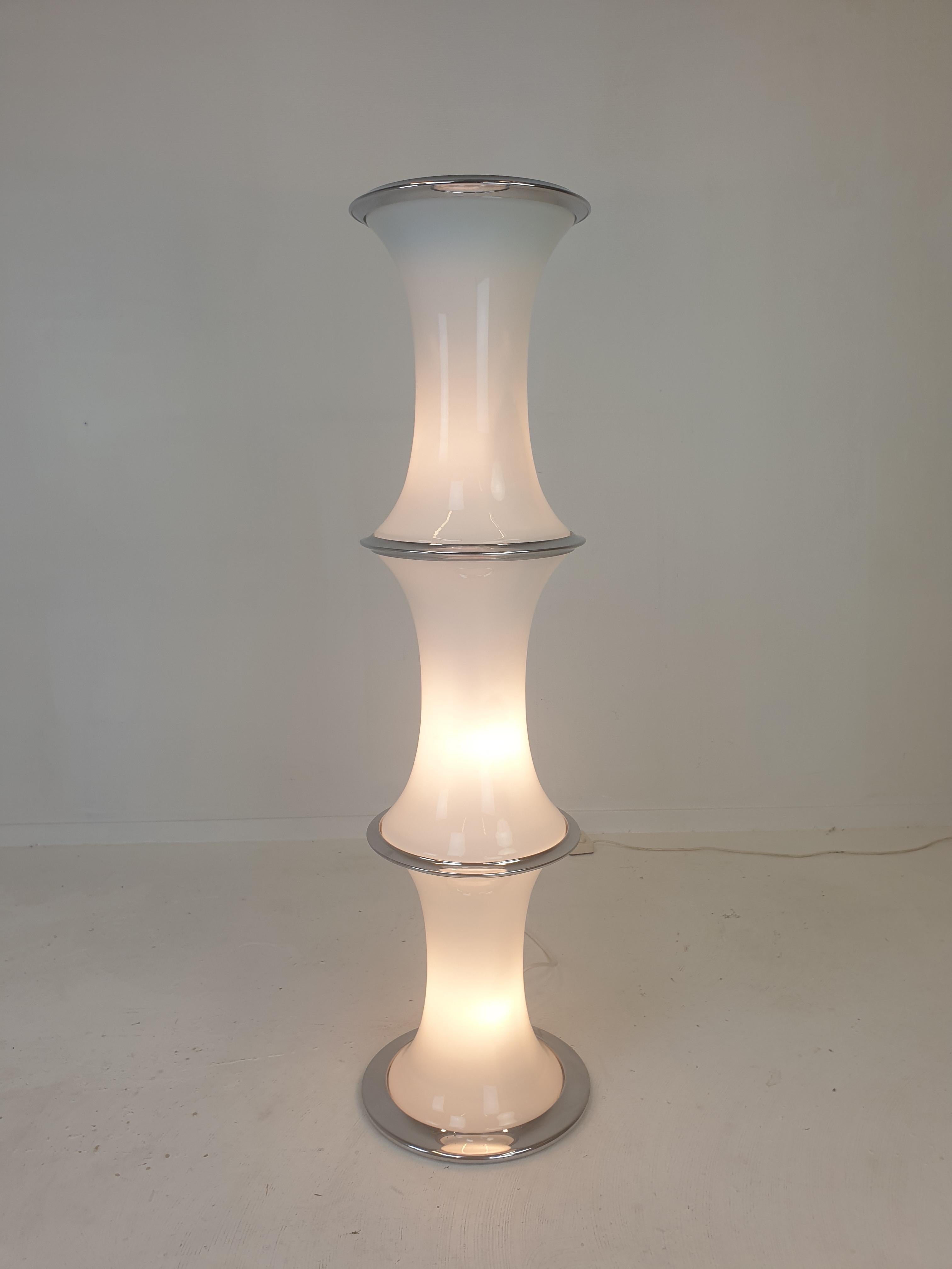 Hand-Crafted Bamboo Floor Lamp by Enrico Tronconi for Vistosi, 1970's For Sale