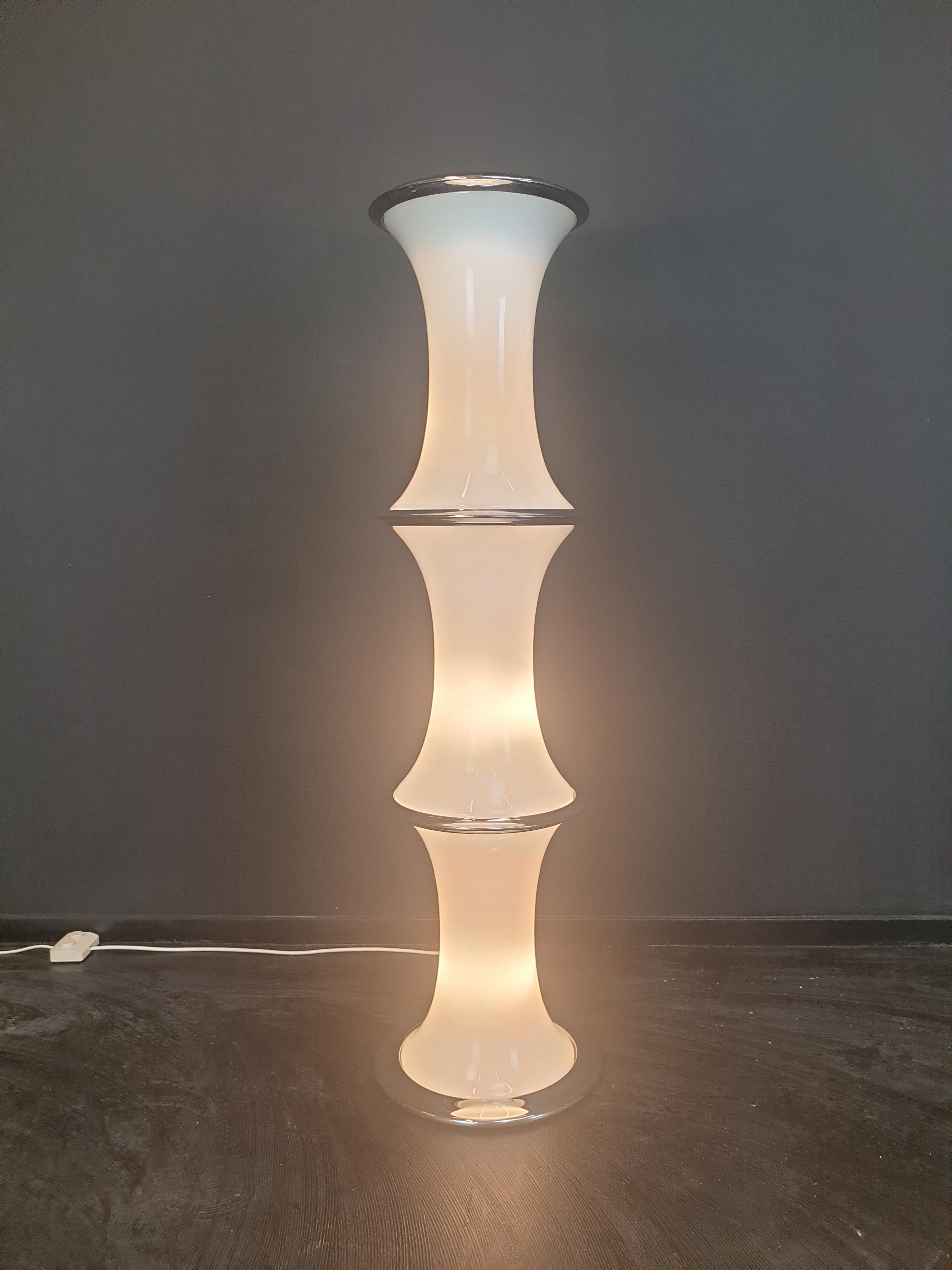 Bamboo Floor Lamp by Enrico Tronconi for Vistosi, 1970's For Sale 1