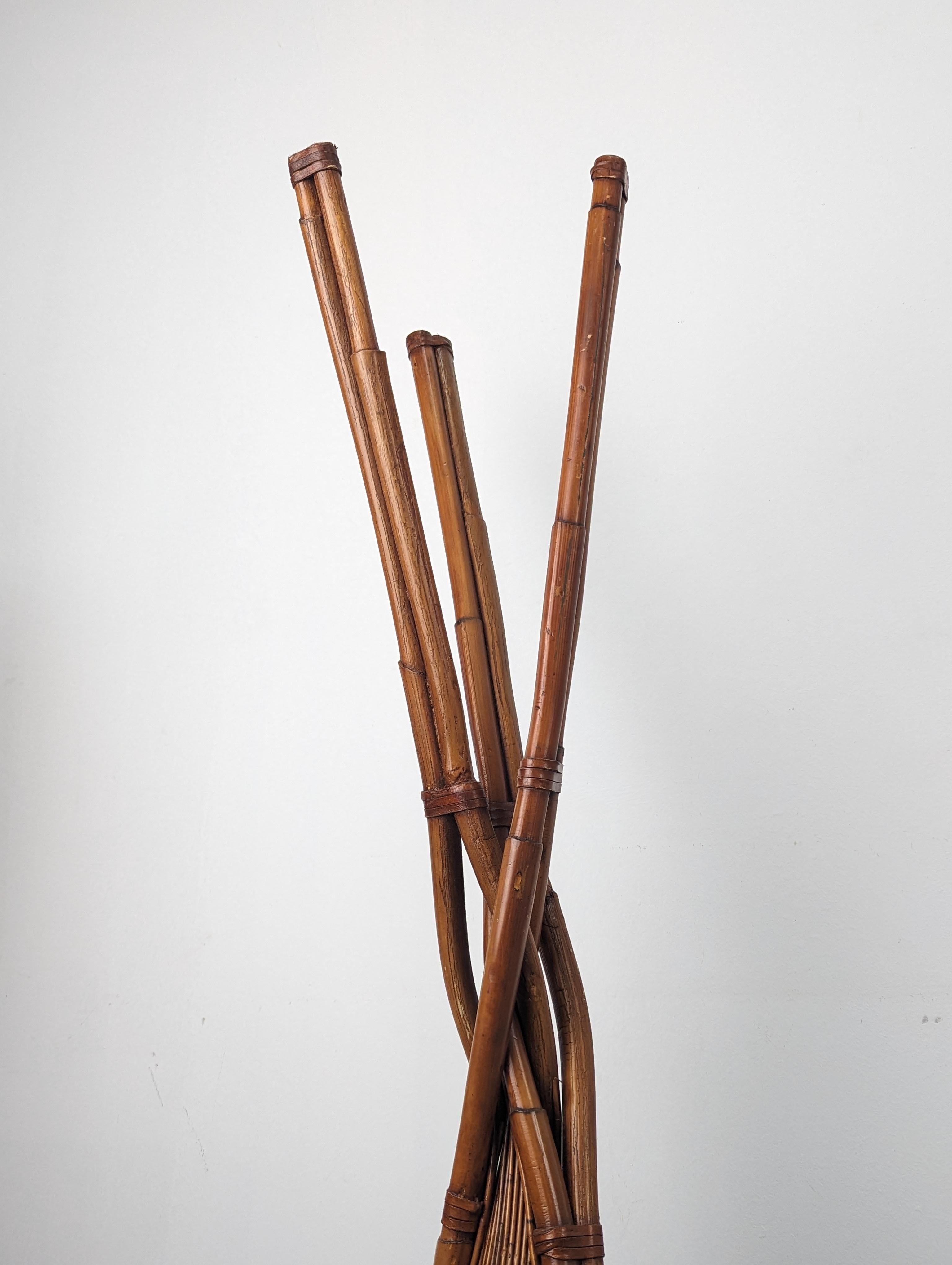 Lampadaire en bambou par Ramón Castellano pour Kalma, 1970 Bon état - En vente à Benalmadena, ES