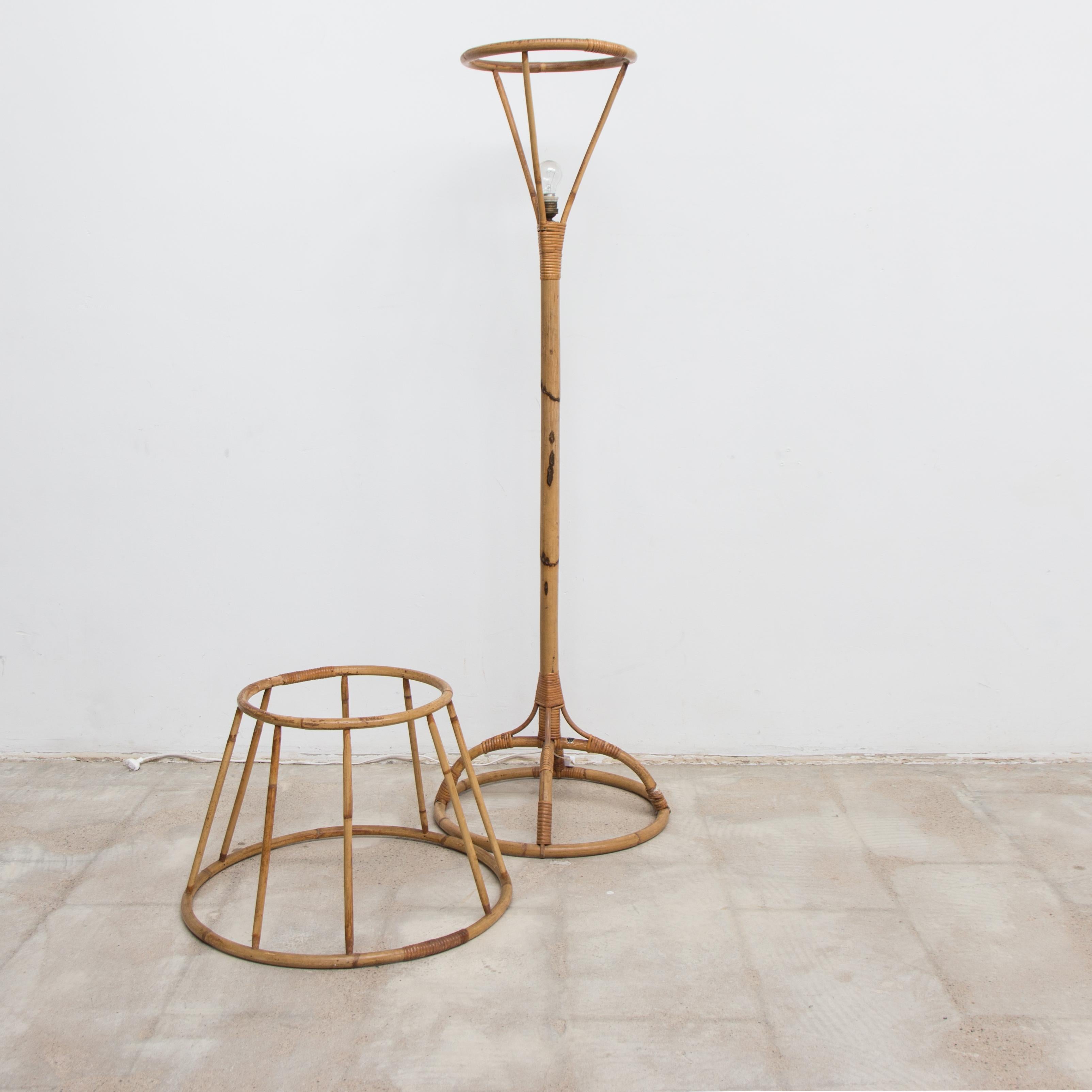 Mid-Century Modern Bamboo Floor Lamp by Trio Noordwolde, the Netherlands, 1960s