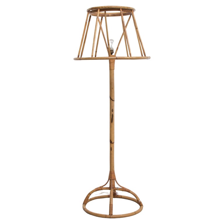 Bamboo Floor Lamp by Trio Noordwolde, Netherlands, 1960s For Sale at