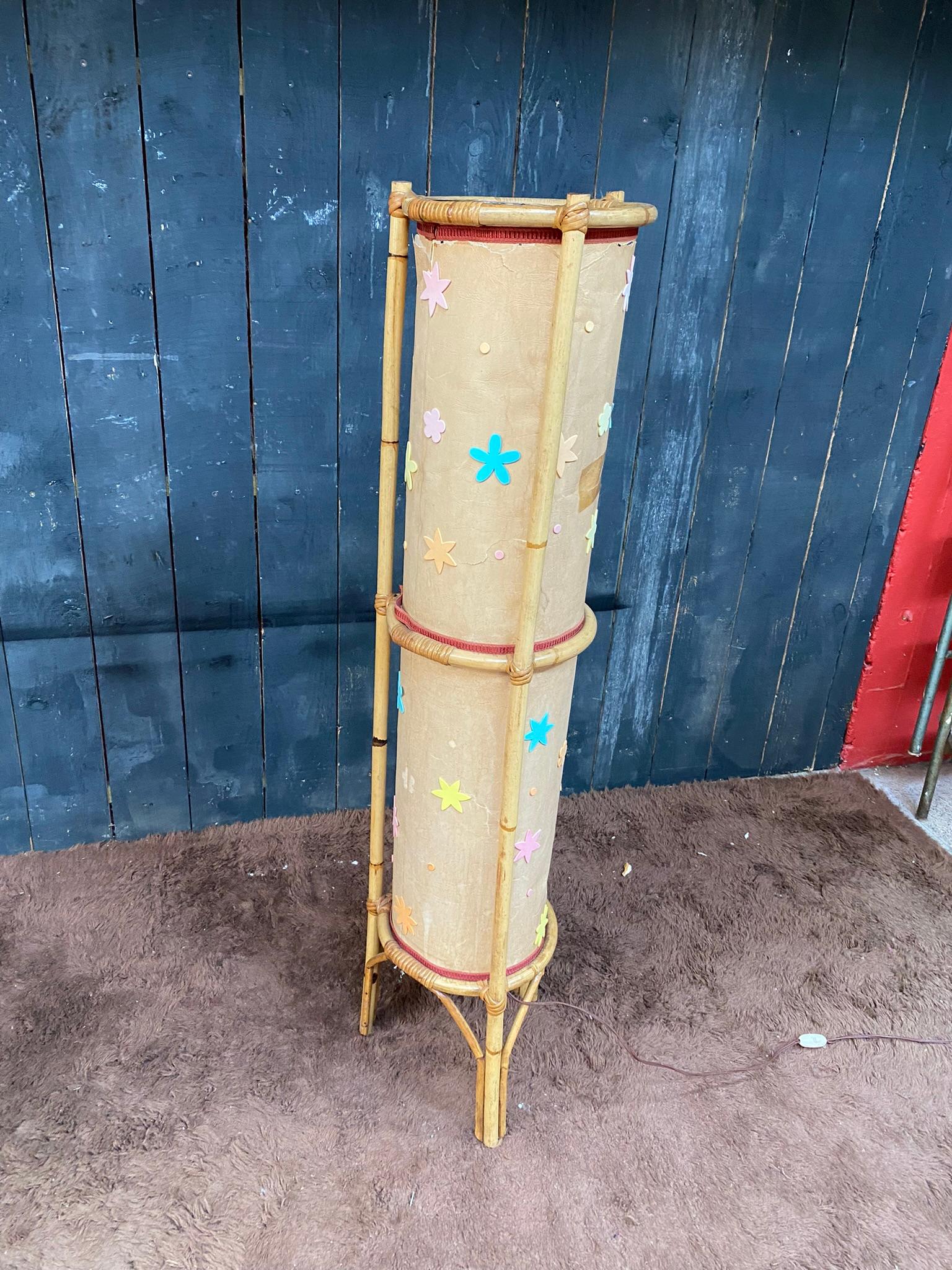 Bamboo Floor Lamp, circa 1960-1970 For Sale 2