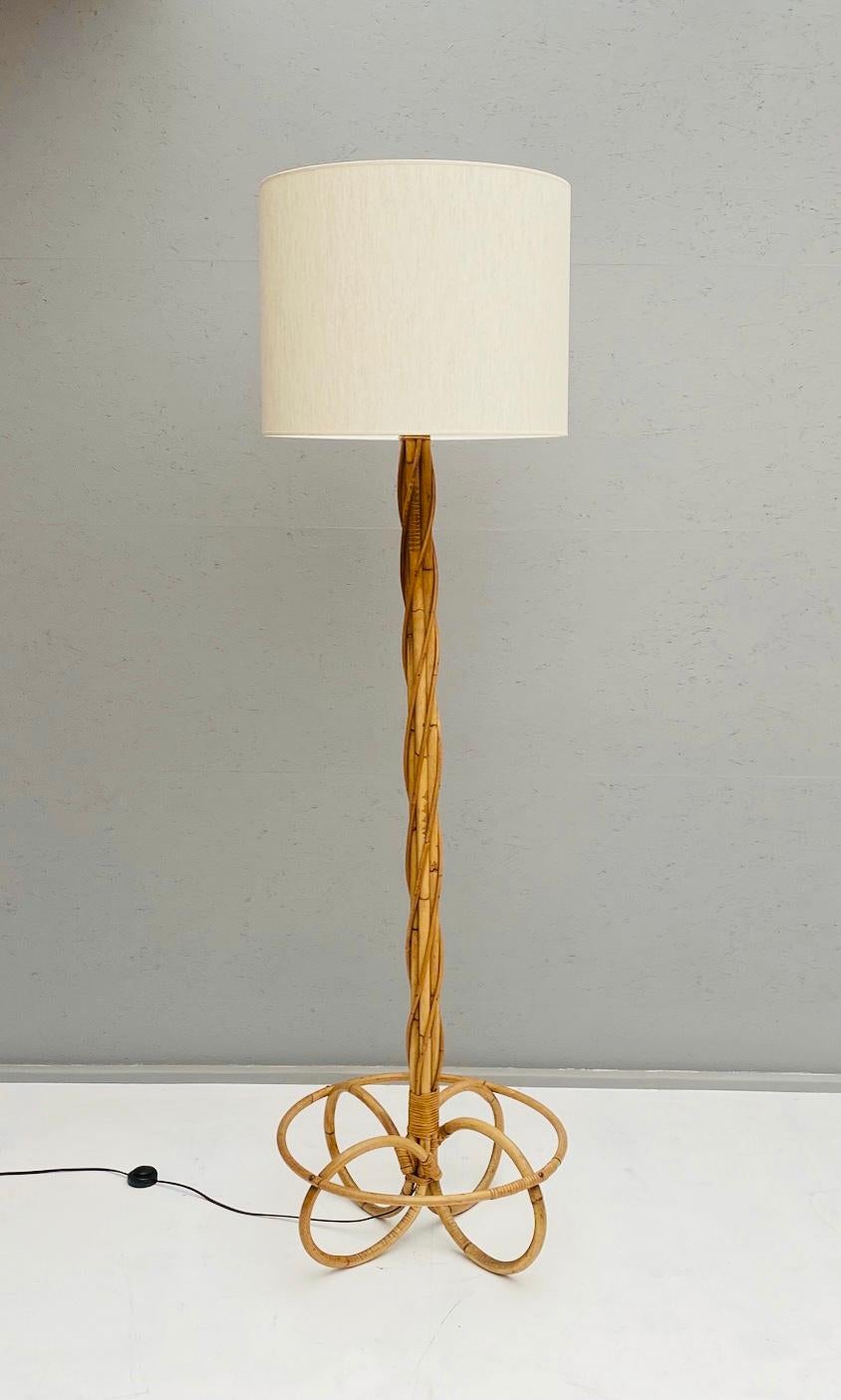 Mid-Century Modern Bamboo Floor Lamp In Good Condition In Brussels, BE