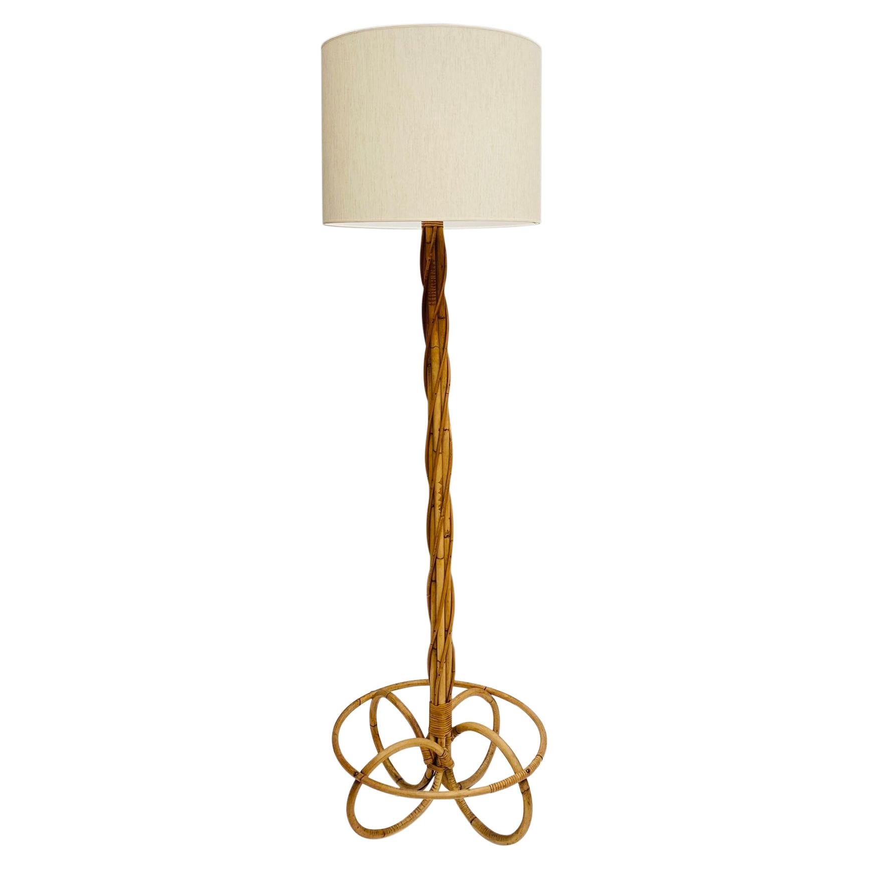 Mid-Century Modern Bamboo Floor Lamp