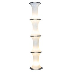 Bamboo floor lamp Tronconi, 1970, glass and metal