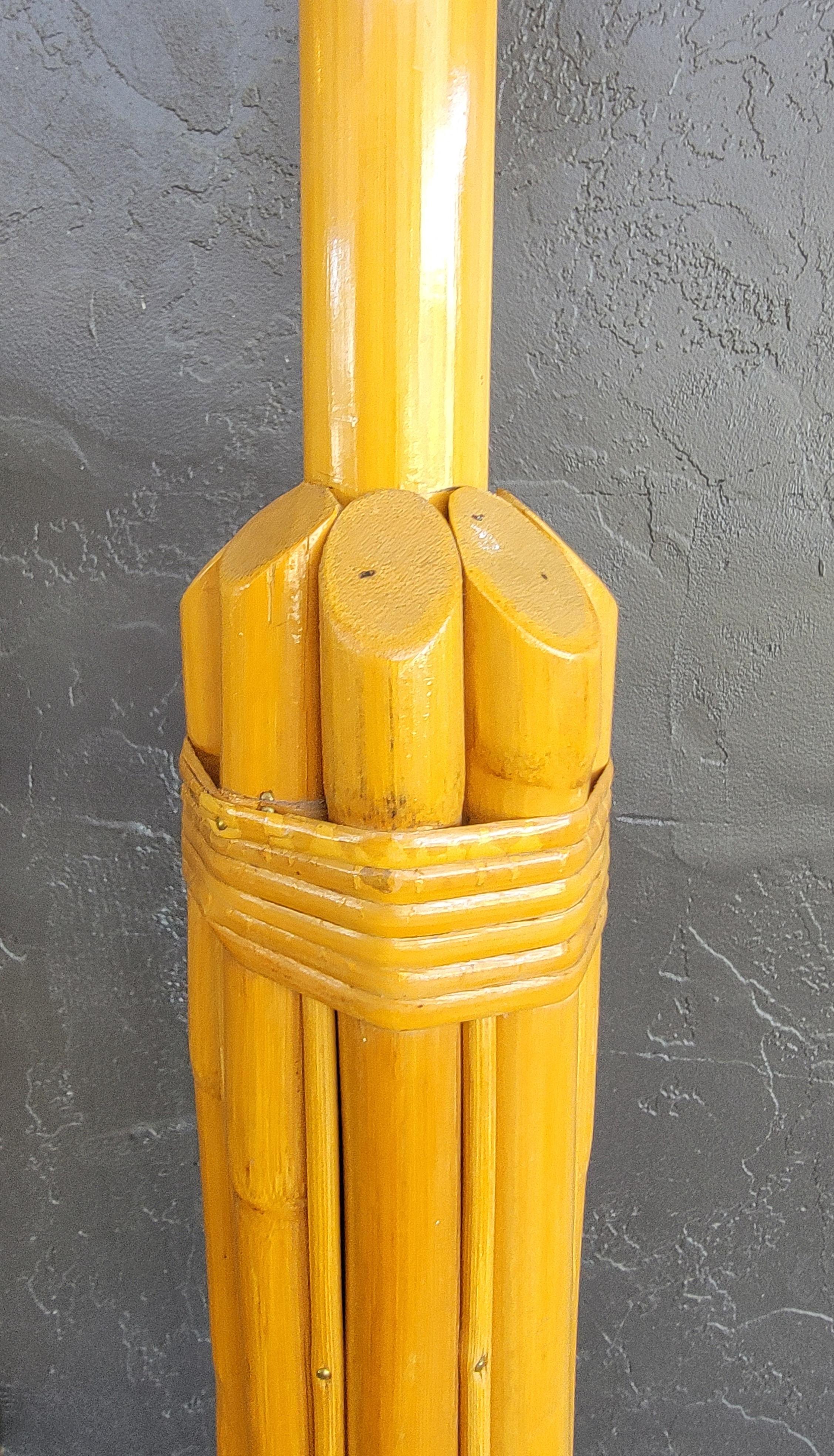 Lampadaire et lampe de table en bambou 1950 en vente 6