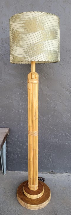 Bamboo Floor & Table Lamp 1950's