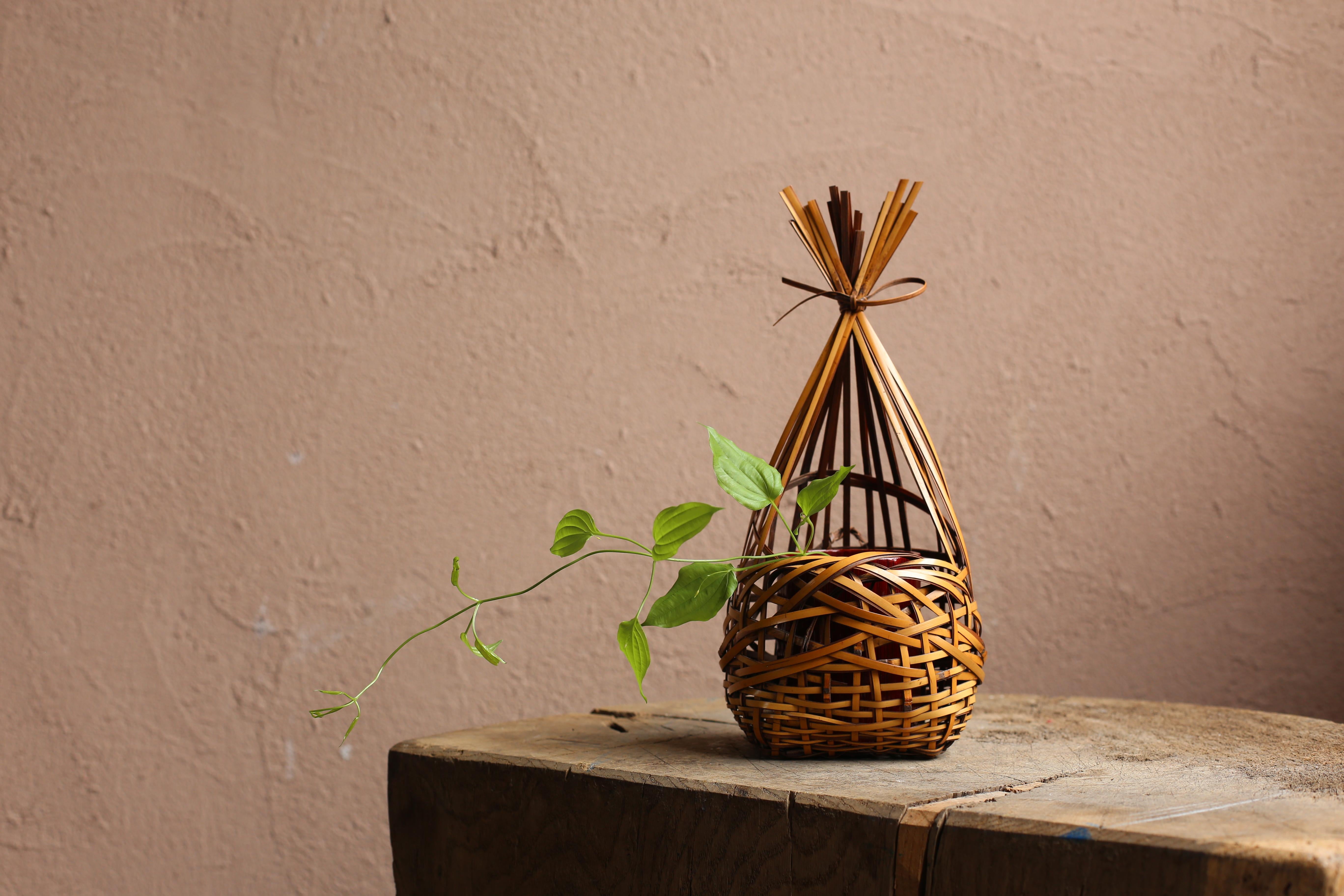 Japonisme Bamboo Flower Vase by Suigetsu Buseki For Sale