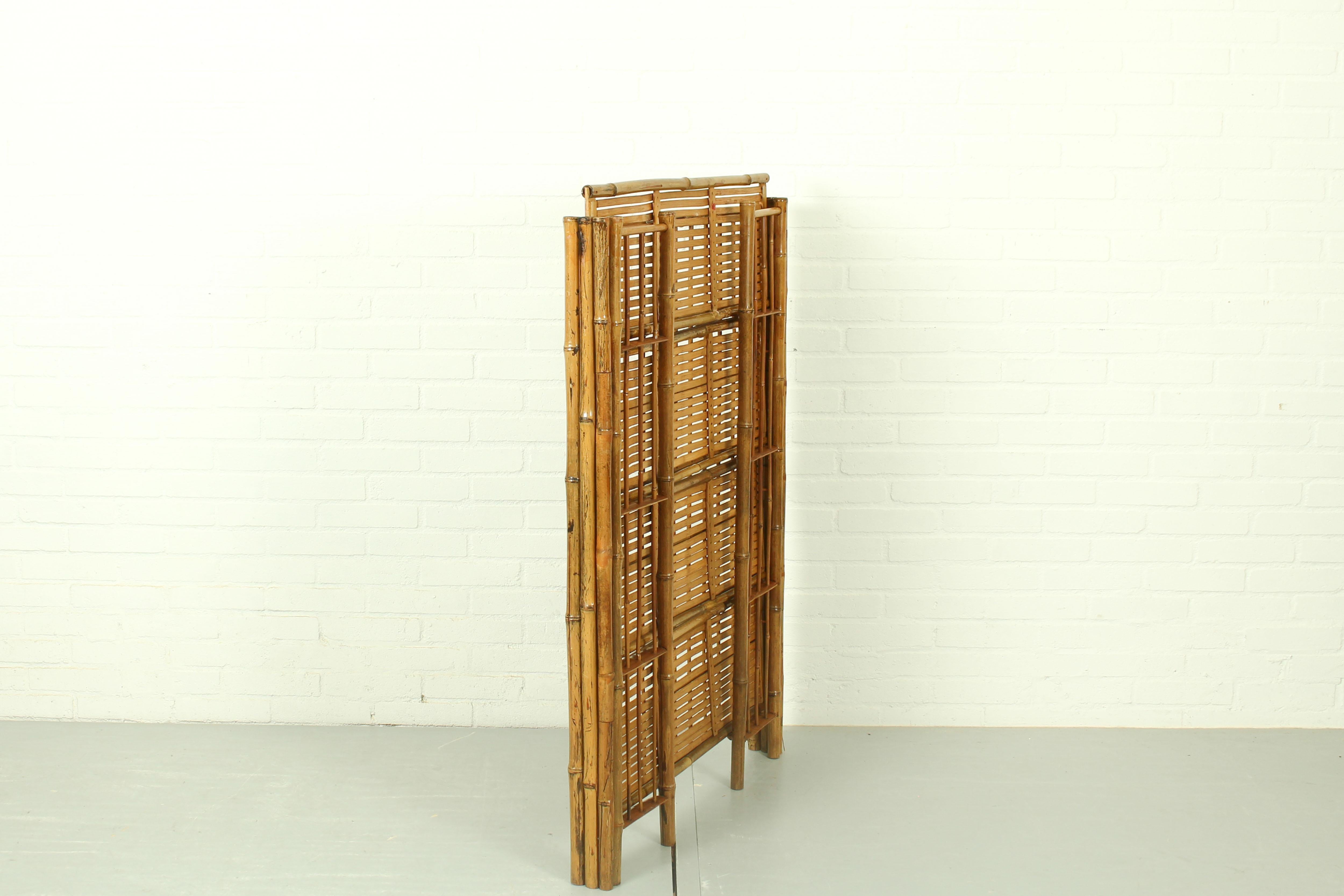 Bamboo Folding Campaign Shelves, France 1920s 1