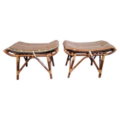 Used Bamboo Foot Stools 1970's