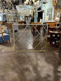 Bamboo Form Brass Fire Screen