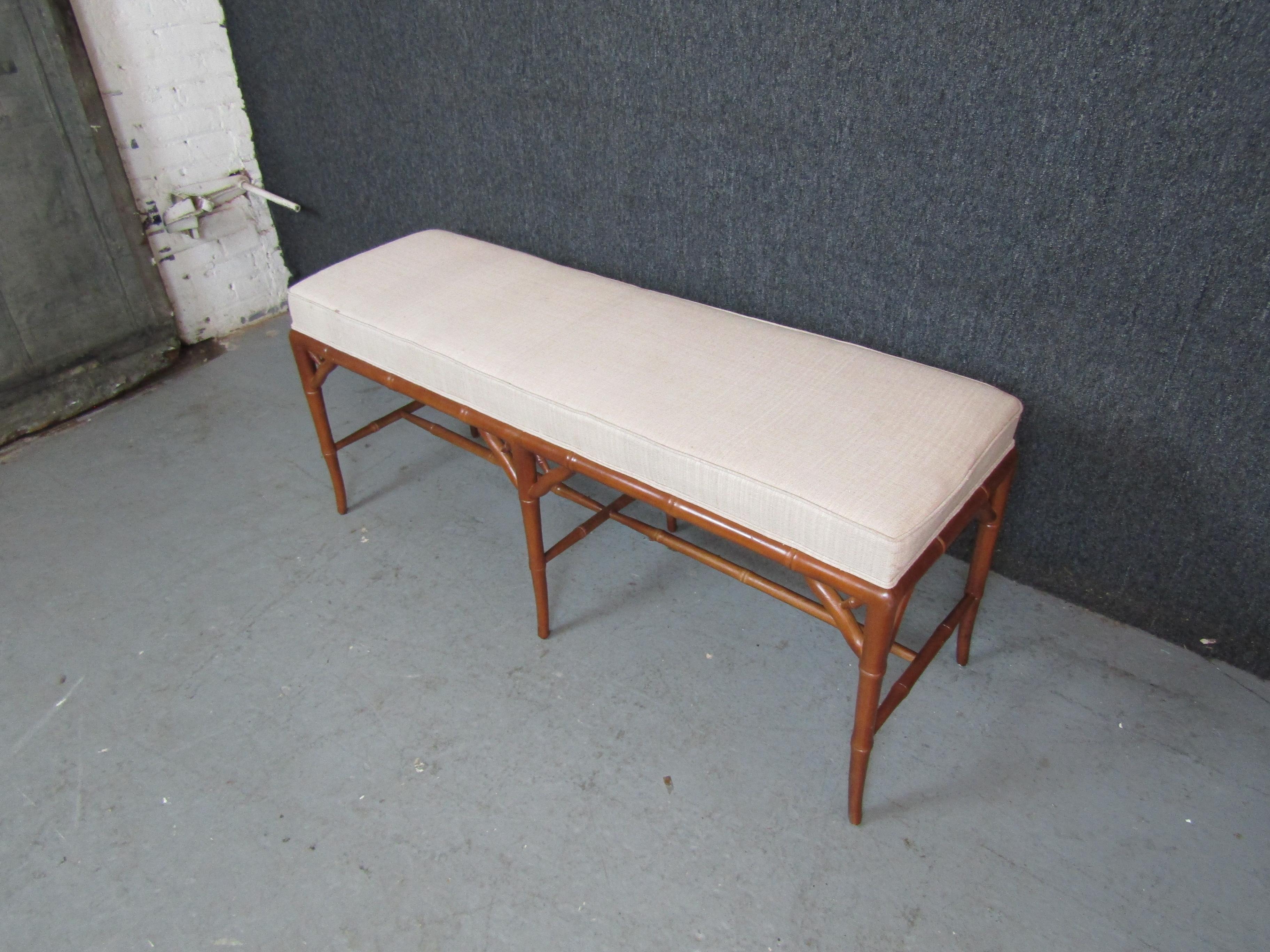 Bamboo Frame Bench In Good Condition In Brooklyn, NY