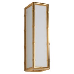 Bamboo Frosted Glass Panel Light in Gold Plate
