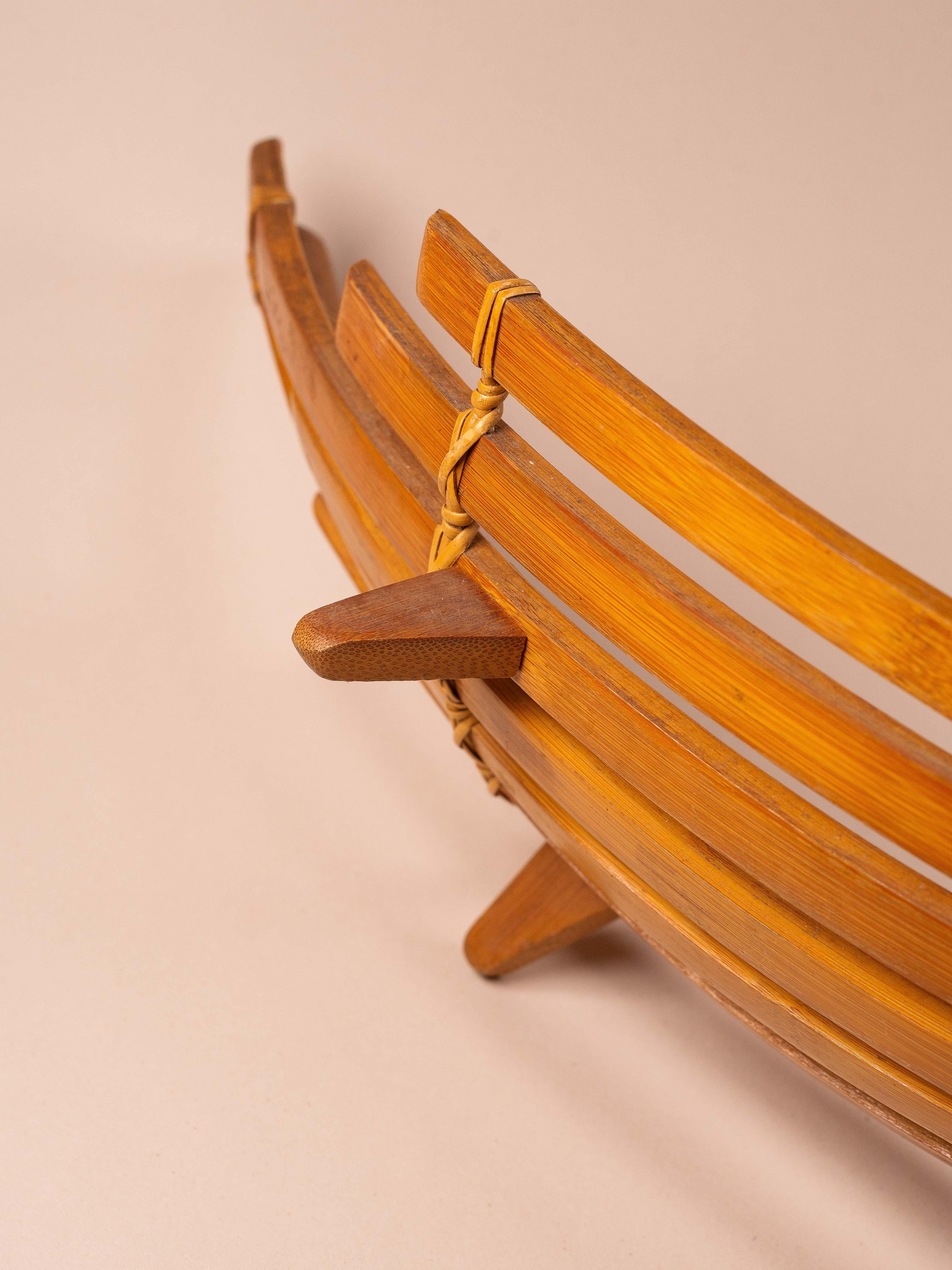 Bol à fruits en bambou, design scandinave des années 1970 en vente 4