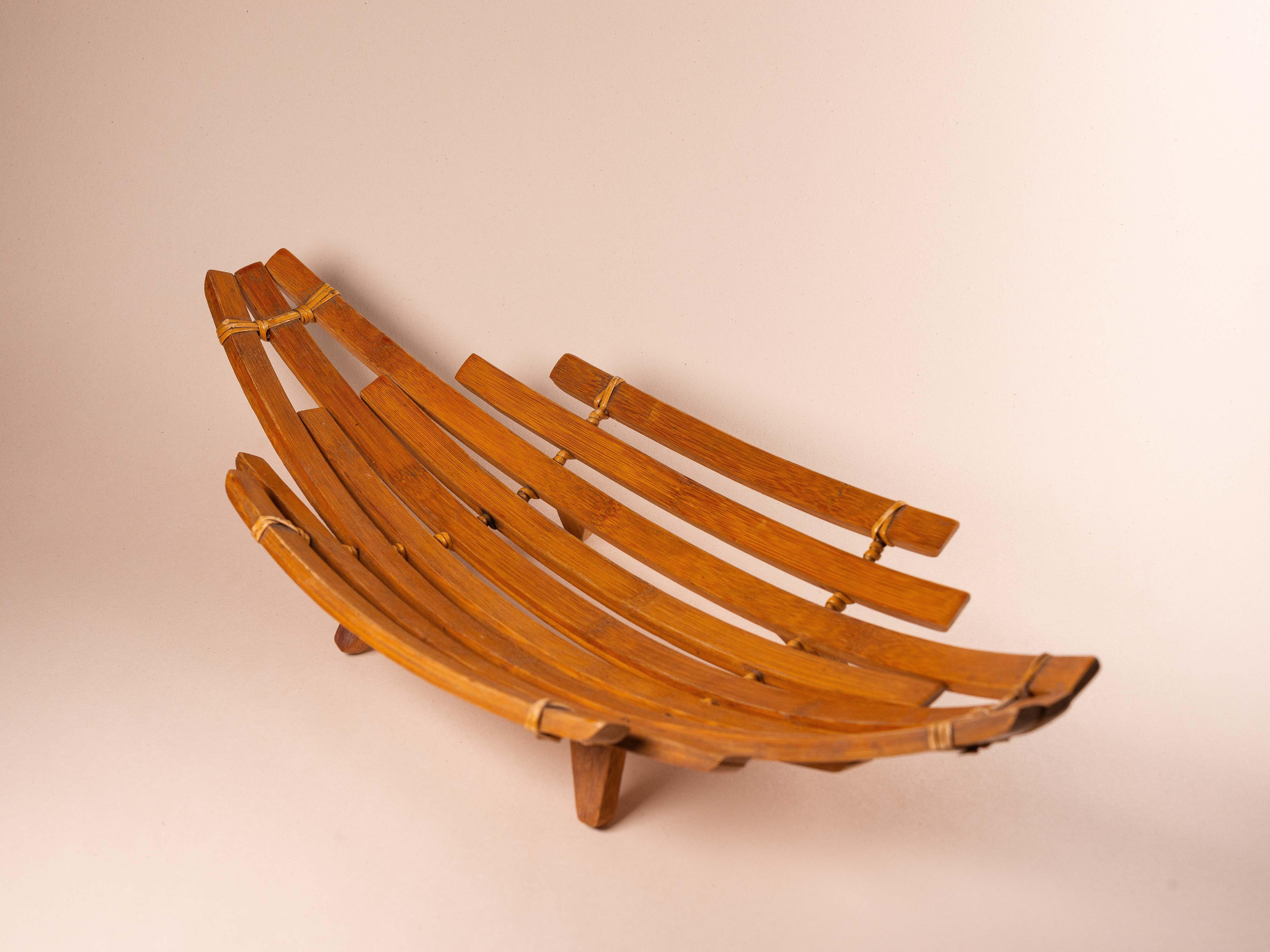 Bol à fruits en bambou, design scandinave des années 1970 en vente 5