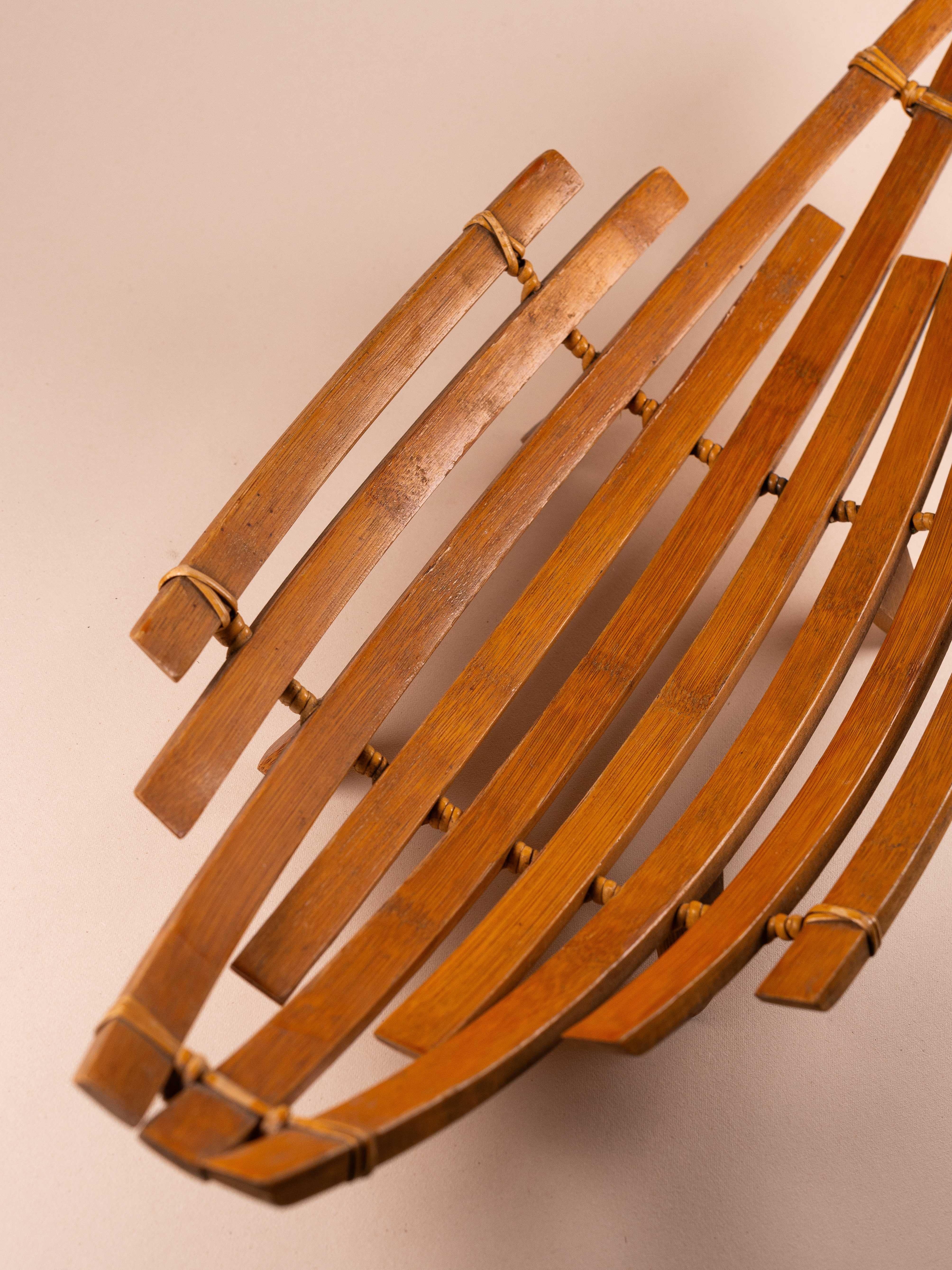 Danois Bol à fruits en bambou, design scandinave des années 1970 en vente