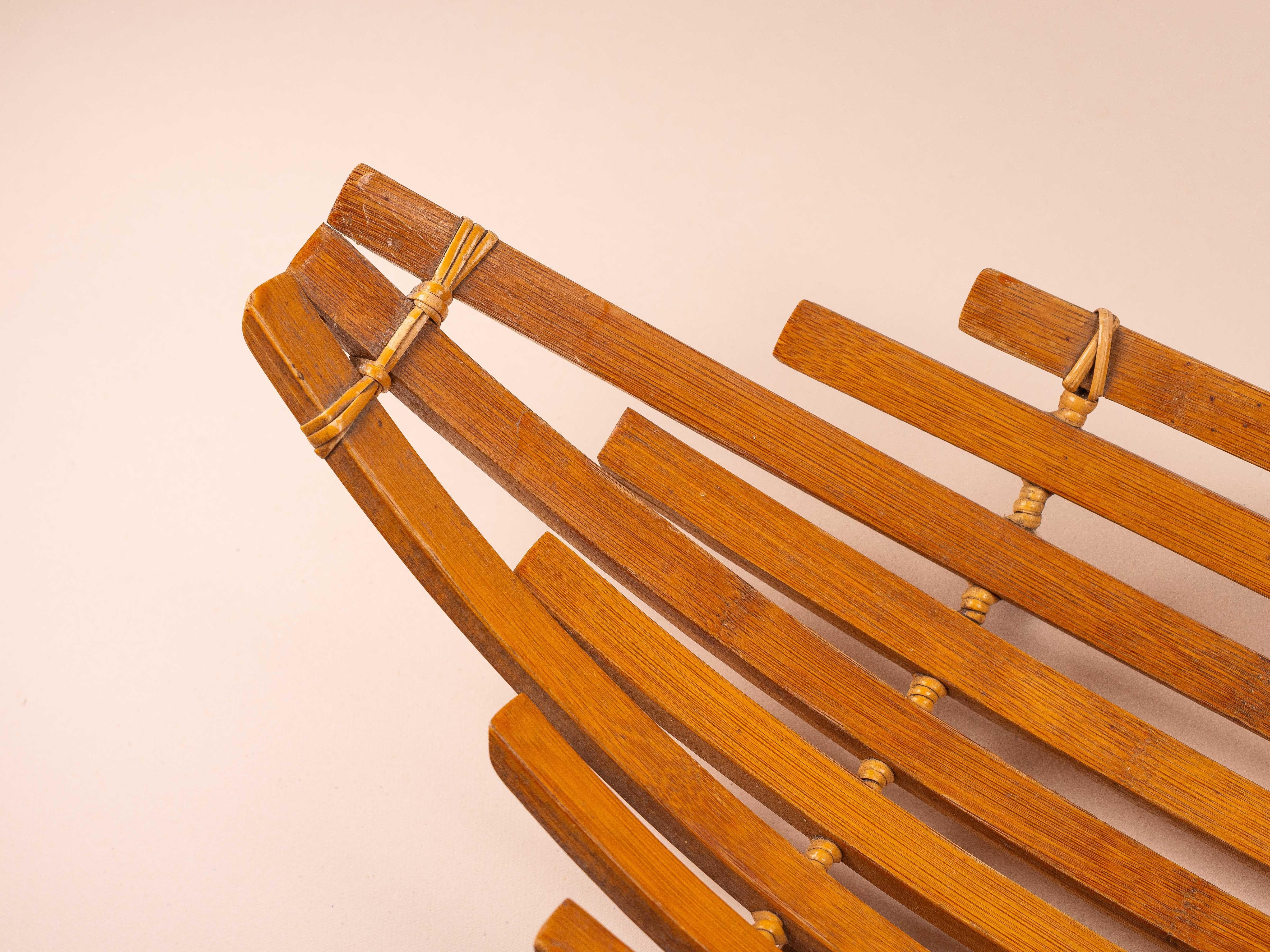 Bambou Bol à fruits en bambou, design scandinave des années 1970 en vente