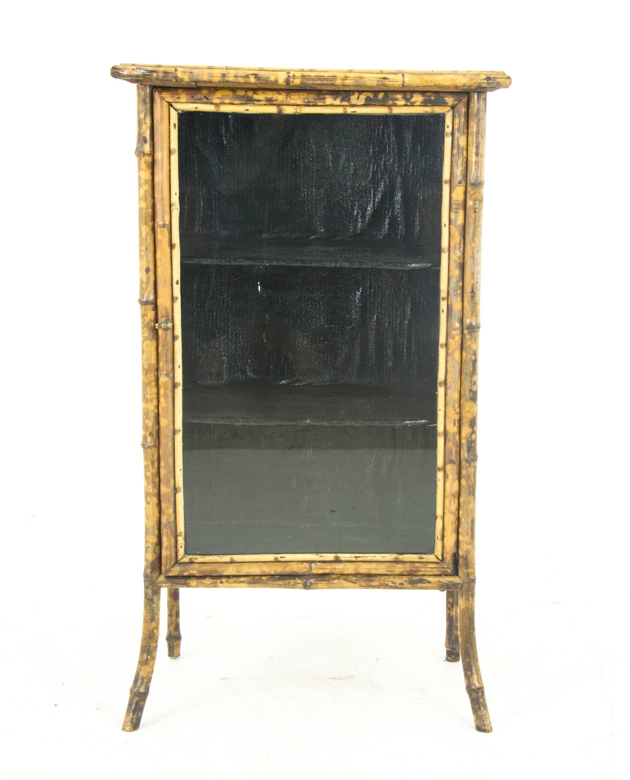 Bamboo Furniture, Antique Display Cabinet, Bamboo Bookcase, Scotland1880 REDUCED! 1