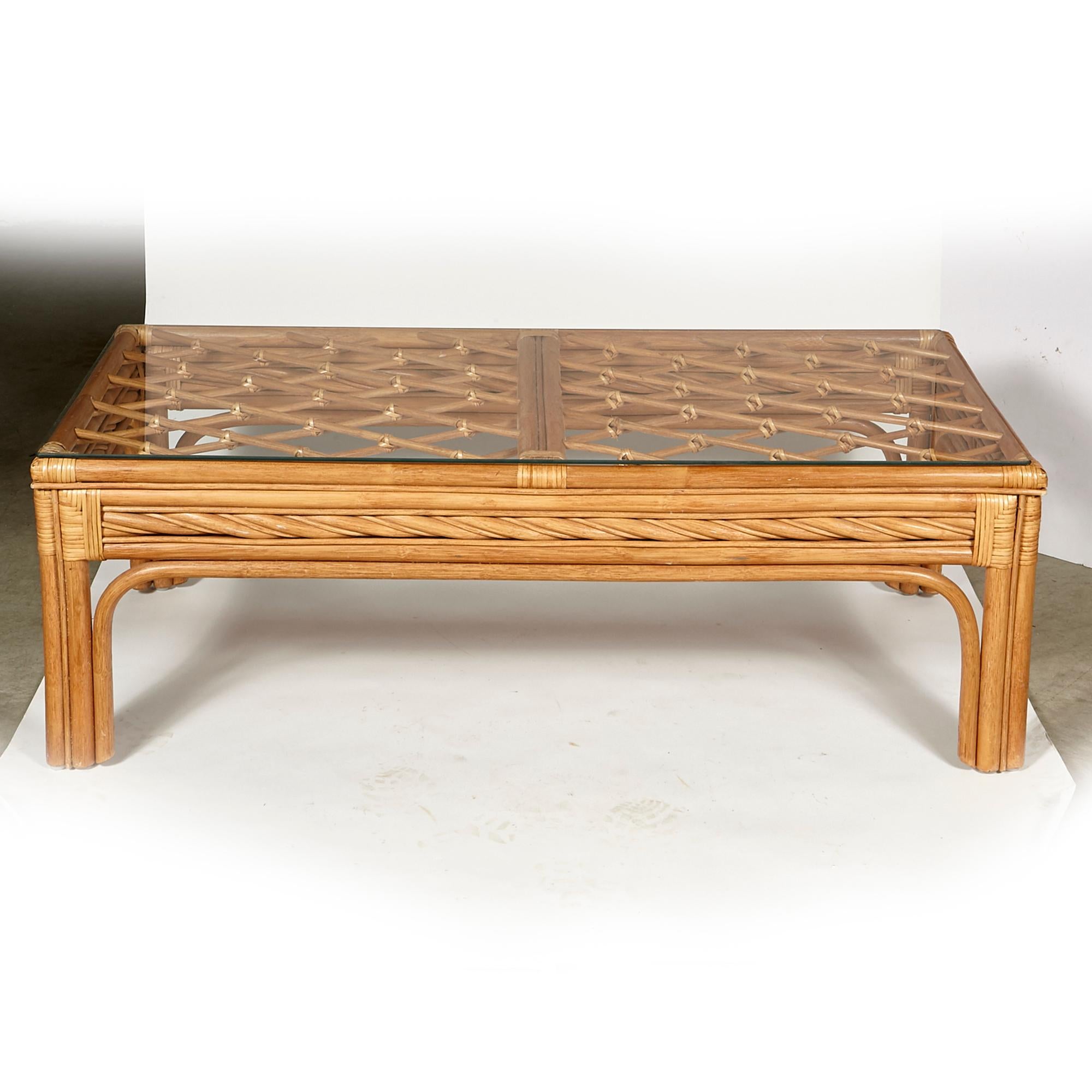 vintage bamboo coffee table