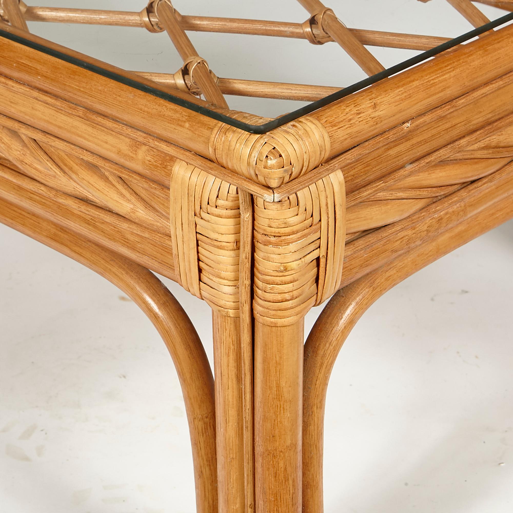 glass top bamboo coffee table