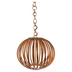 Bamboo Globe Chandelier Pendant, Italy, 1960s