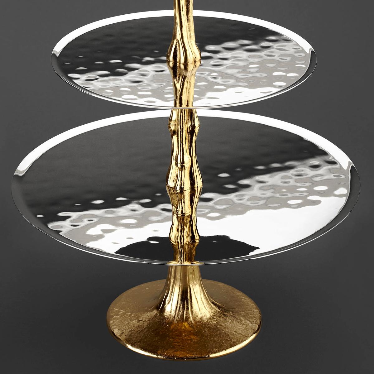 Contemporary Bamboo Gold Center Piece For Sale