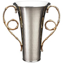 Vase en bambou plaqué or 24 carats
