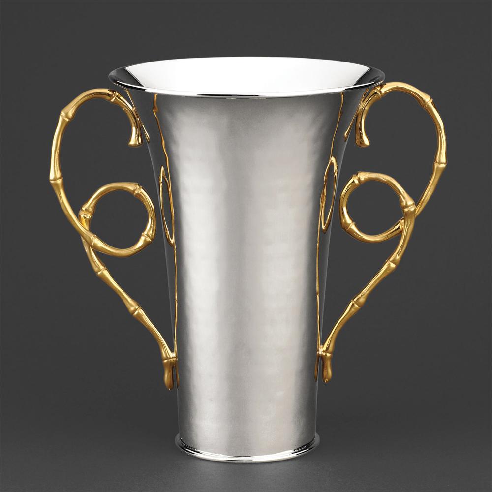 Bamboo Gold-Plated Vase 24-Karat In New Condition In Paris, FR