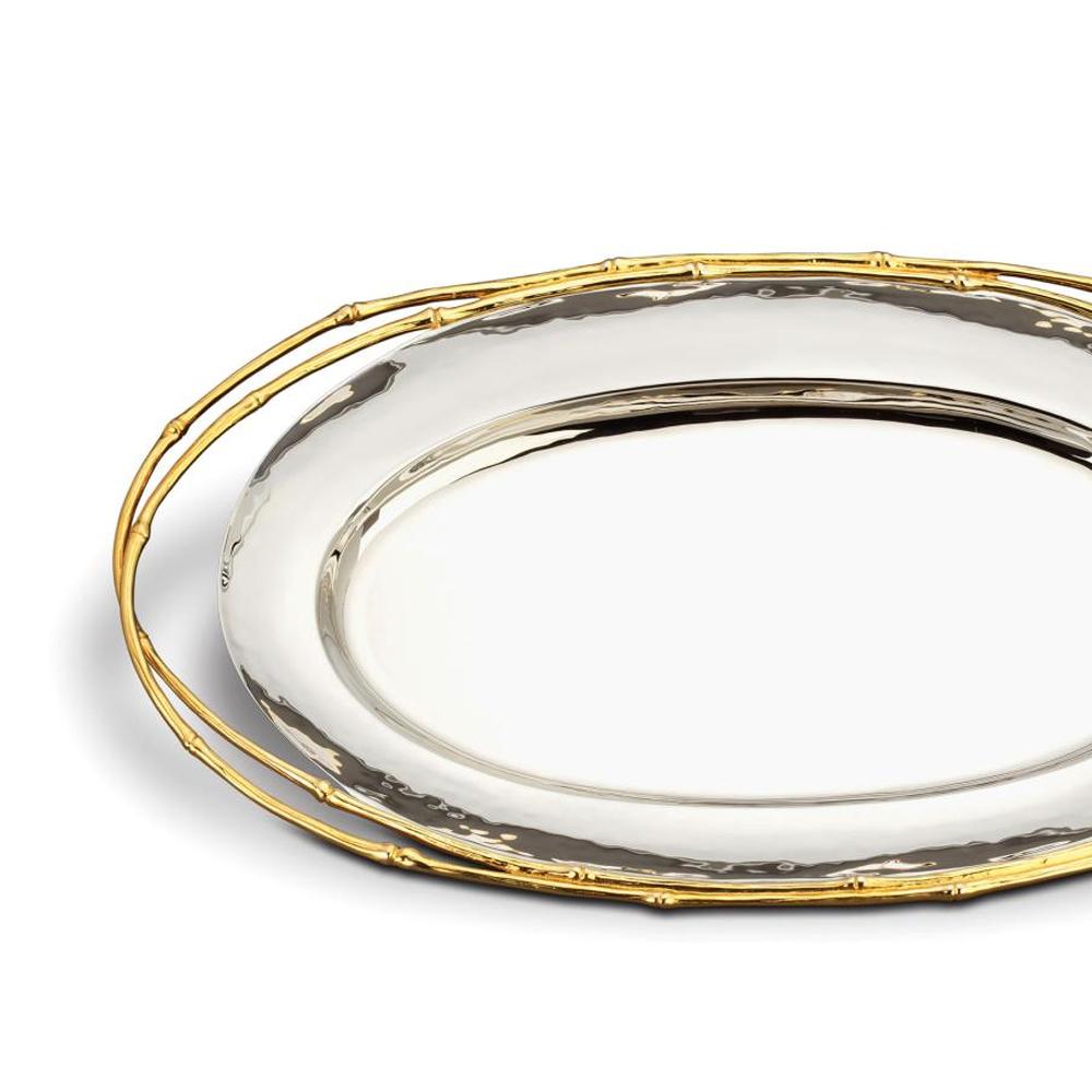 Tray bamboo gold in nickel-plated with
handles 24-karat gold-plated.
Delivered in a luxury gift box.