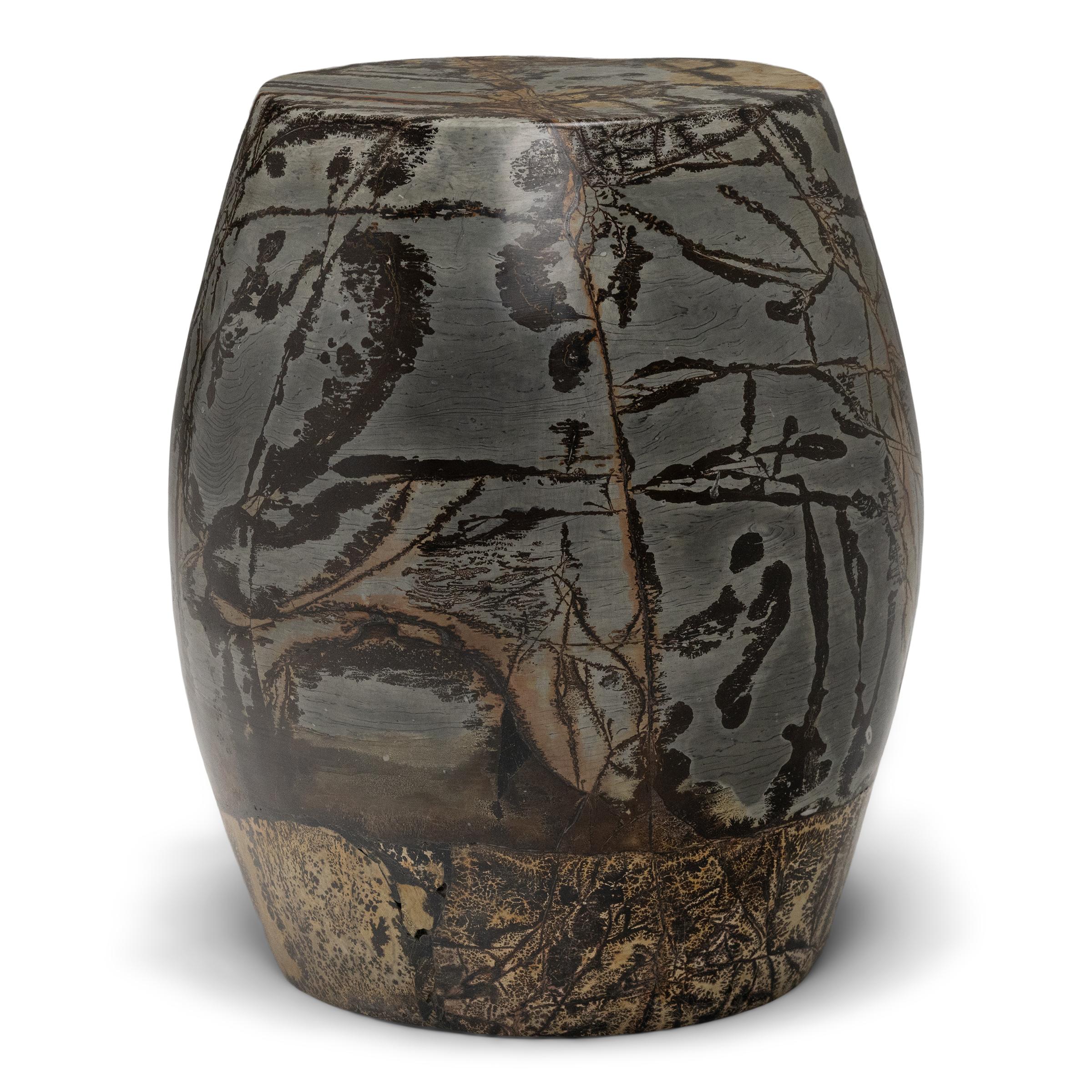 Mesa de tambor de bambú Grove Stone Moderno orgánico en venta