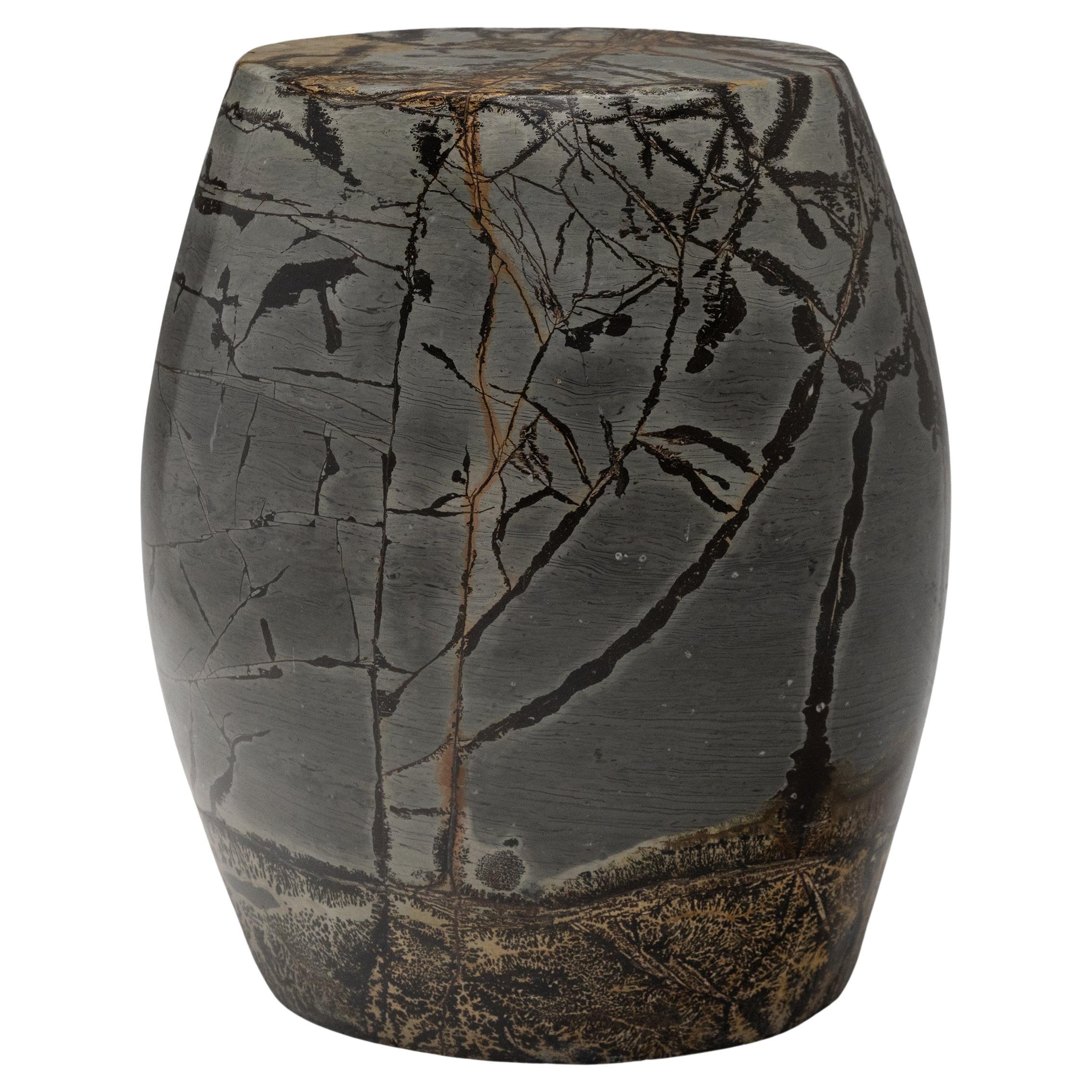 Mesa de tambor de bambú Grove Stone en venta