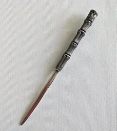 Ouvre-lettres en argent sterling avec poignée en bambou