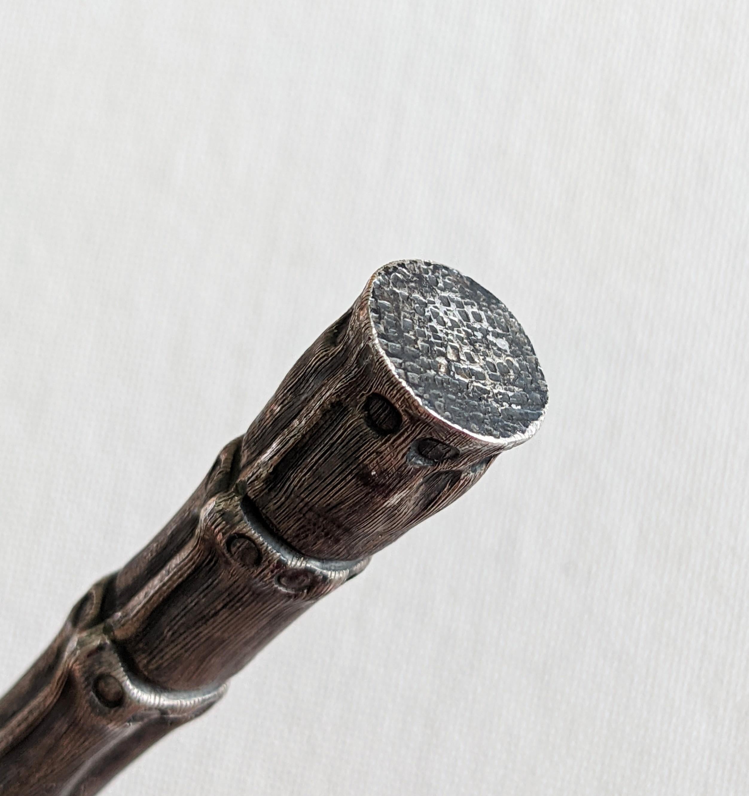 Tagliacarte in sterling con manico in bambù in vendita 3