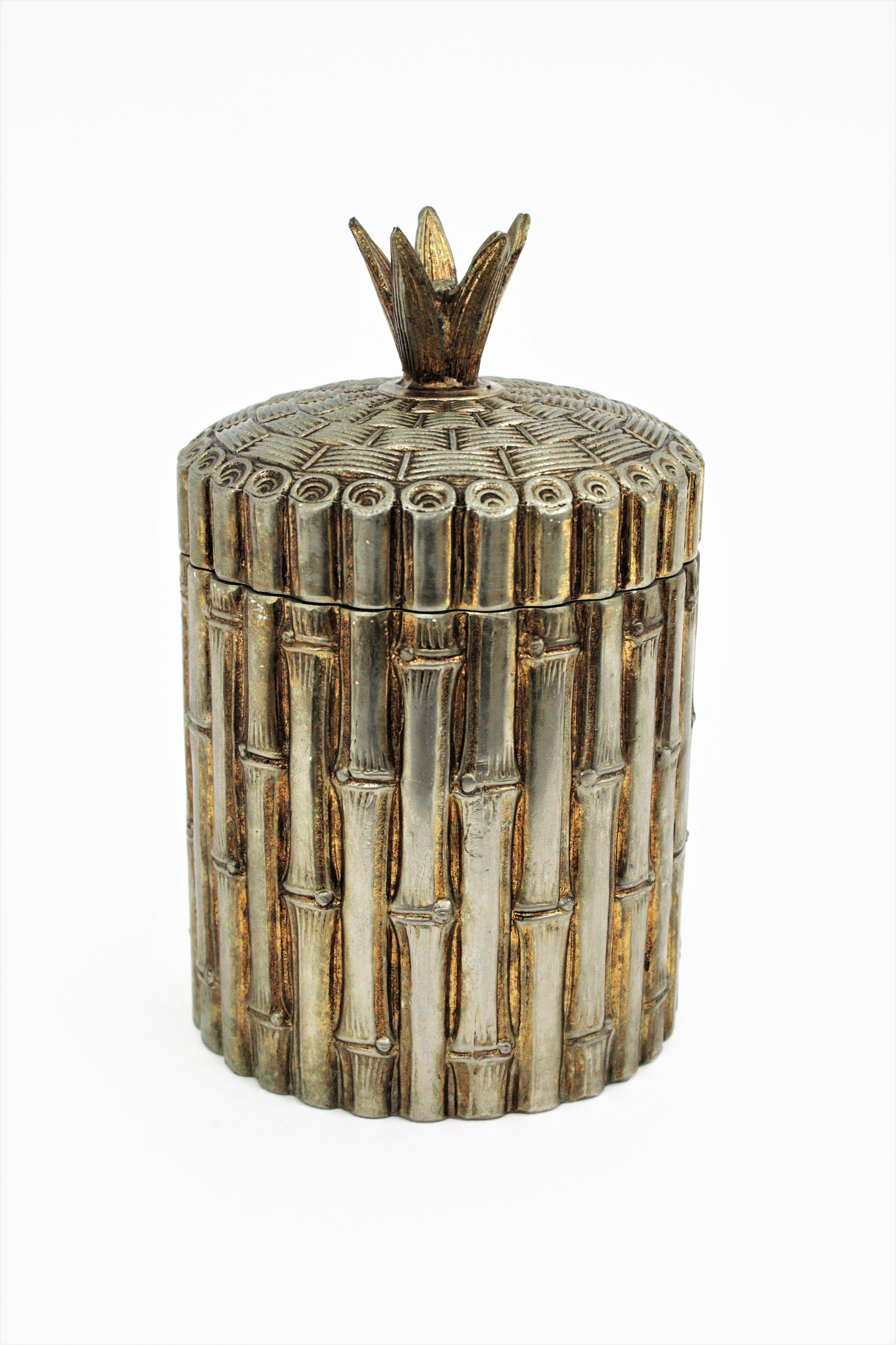 Bamboo Ice Bucket Wine Cooler by Mauro Manetti, Italy, 1960s 1
