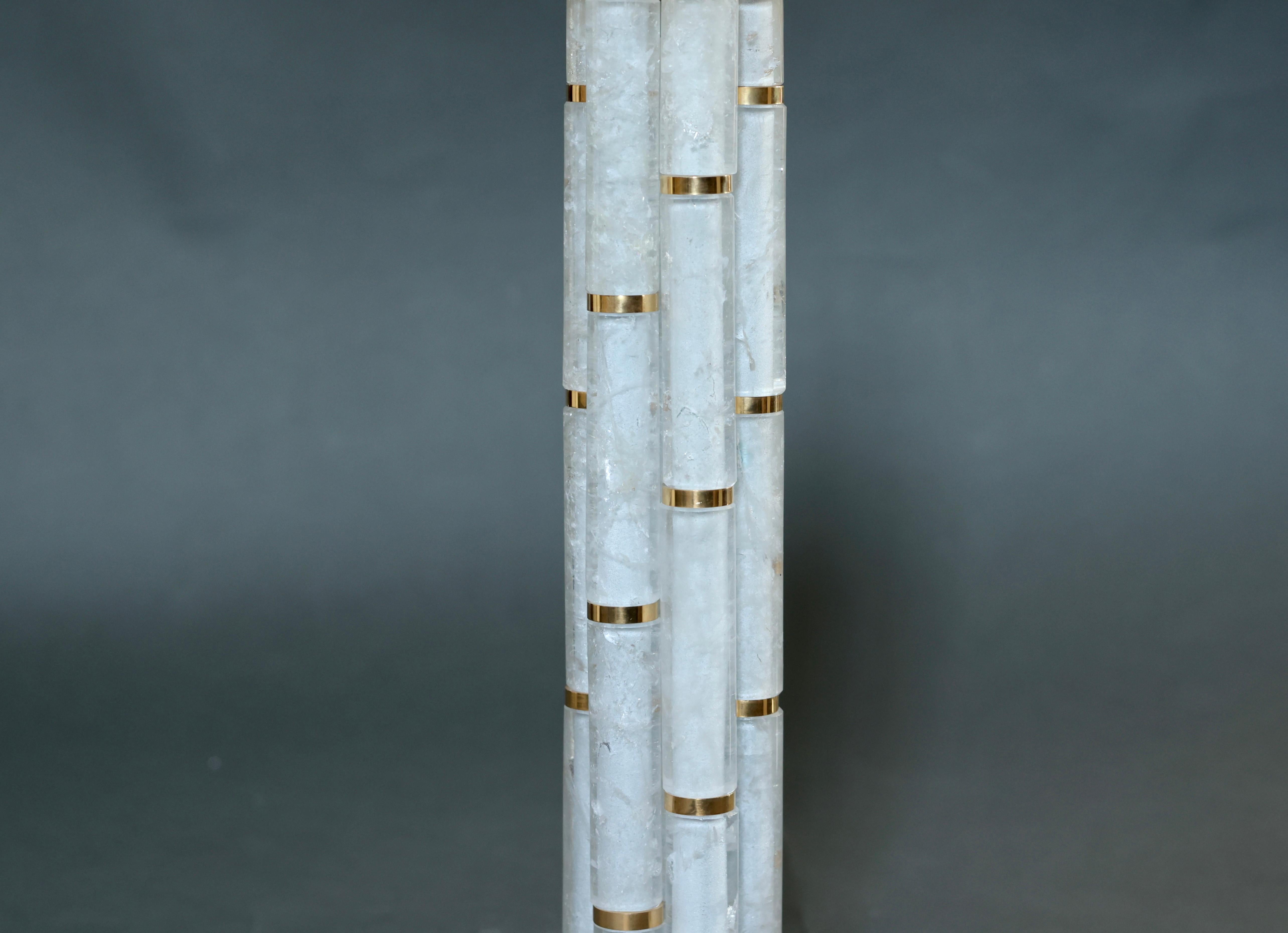 BAMBOO II Rock Crystal Quartz Lamps by Phoenix In Excellent Condition For Sale In New York, NY